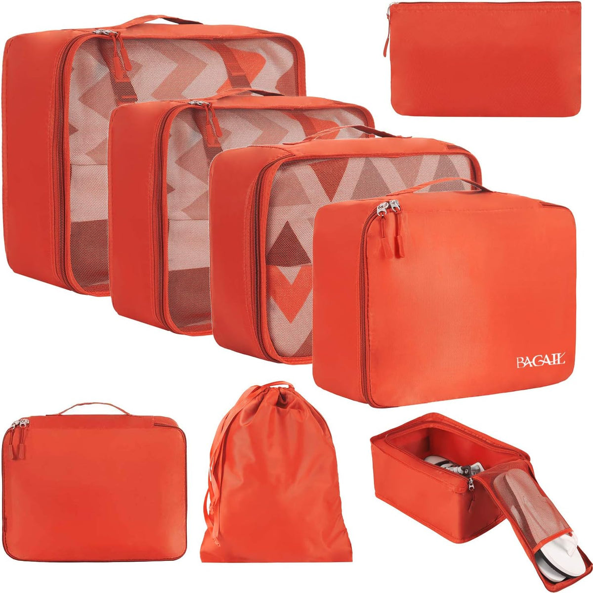 BAGAIL 8 Set Packing Cubes Luggage Packing Organizers for Travel Accessories-Aqua Color