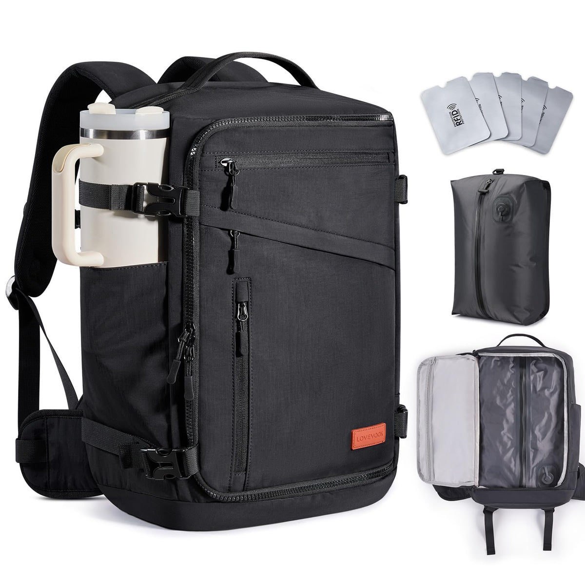 LOVEVOOK Travel Backpack for Women Men, Airline Approved Carry On Luggage