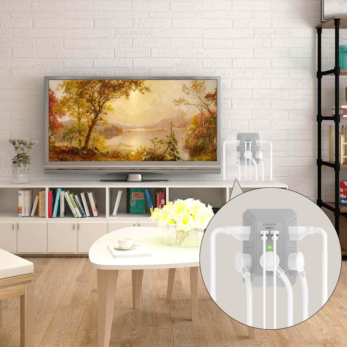 Wall Charger, Surge Protector, QINLIANF 5 Outlet Extender with 4 USB Ports