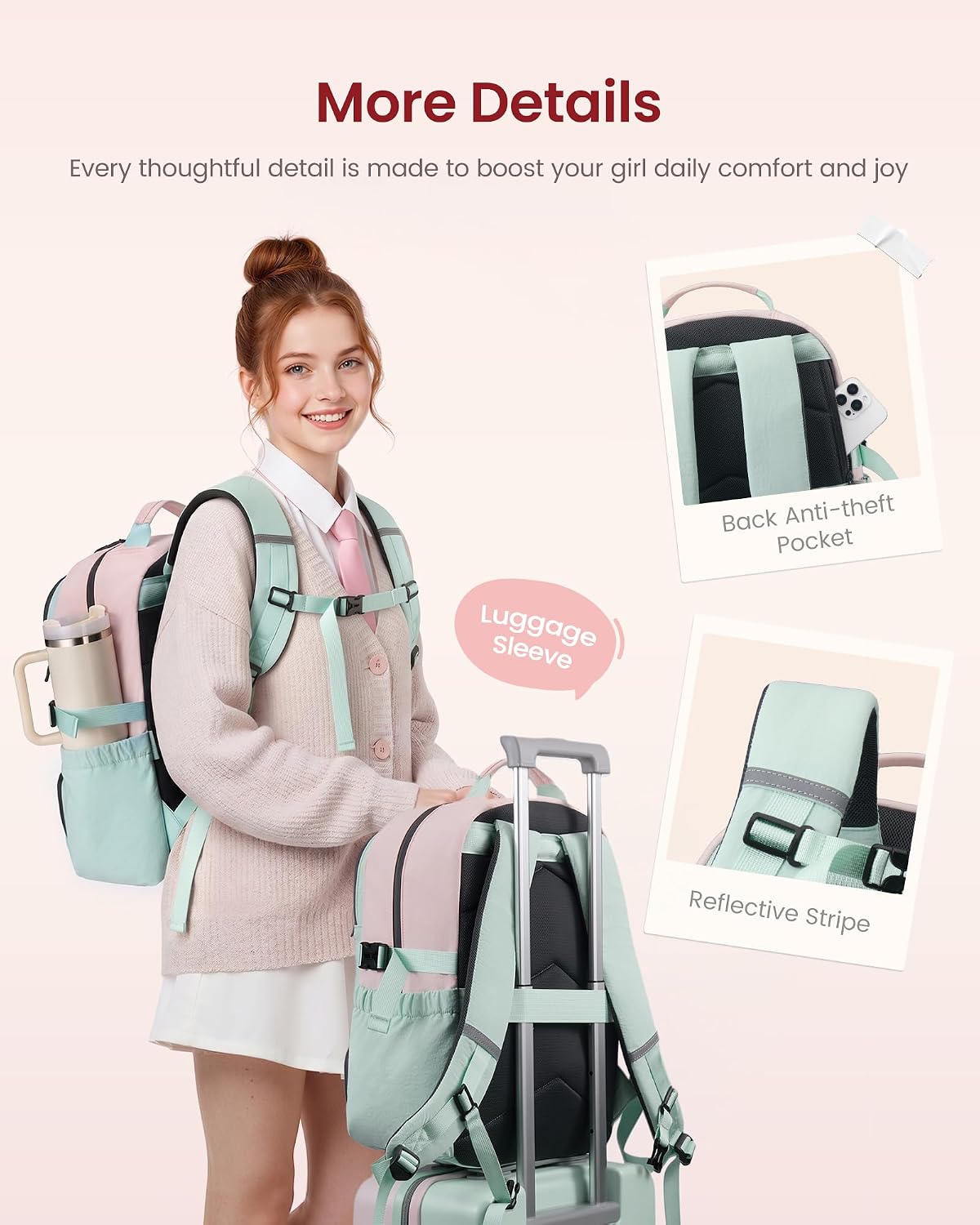 LOVEVOOK Backpack for Kids Teen Girls, Cute Back to School Backpack Bookbag