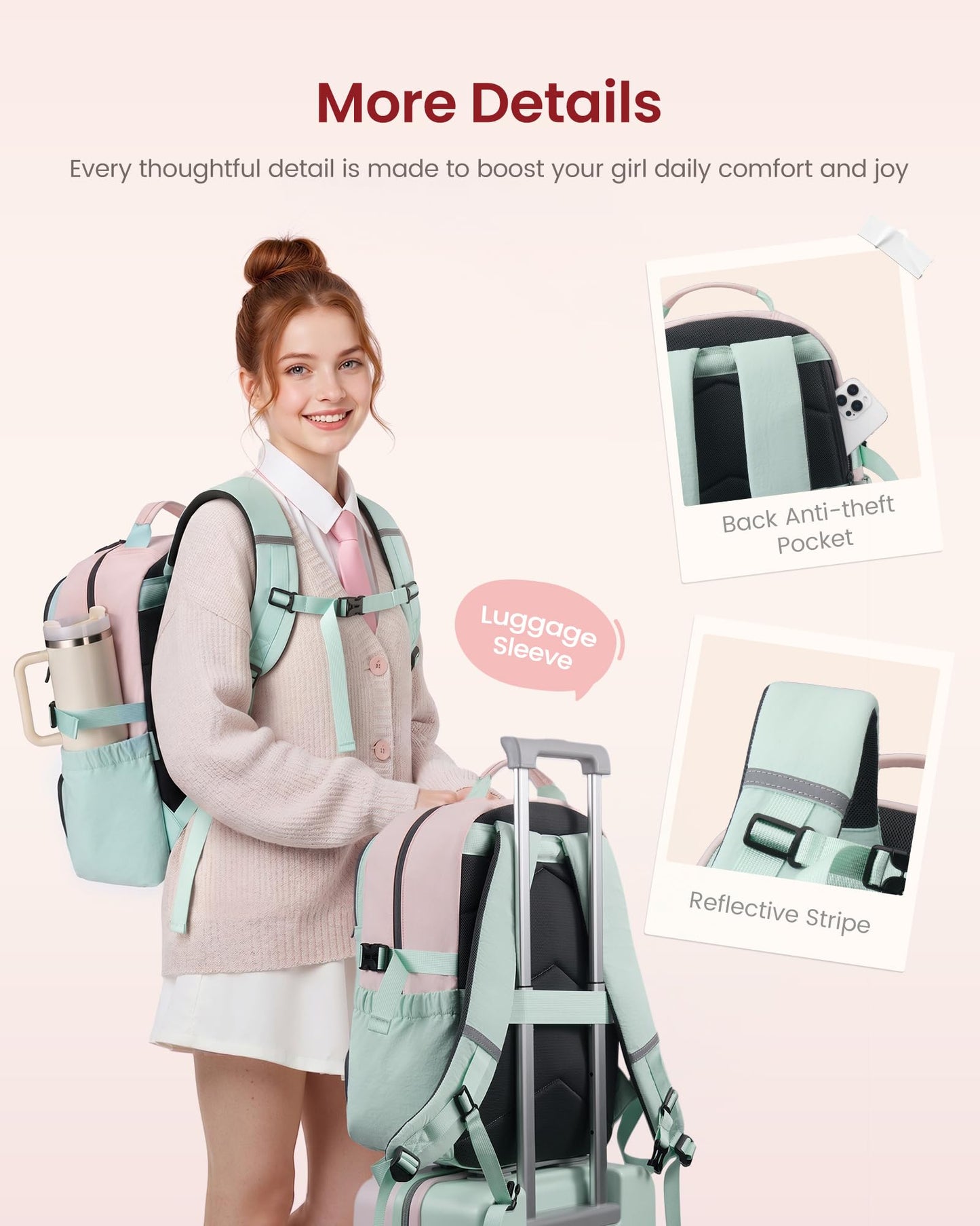 LOVEVOOK Backpack for Kids Teen Girls, Cute Back to School Backpack Bookbag