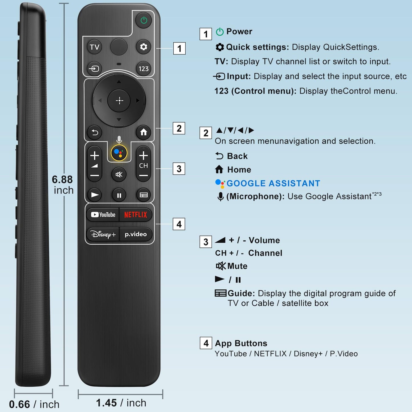 Universal-TV-Remote-Control for Samsung LG Vizio Roku TCL Hisense Sony TVs