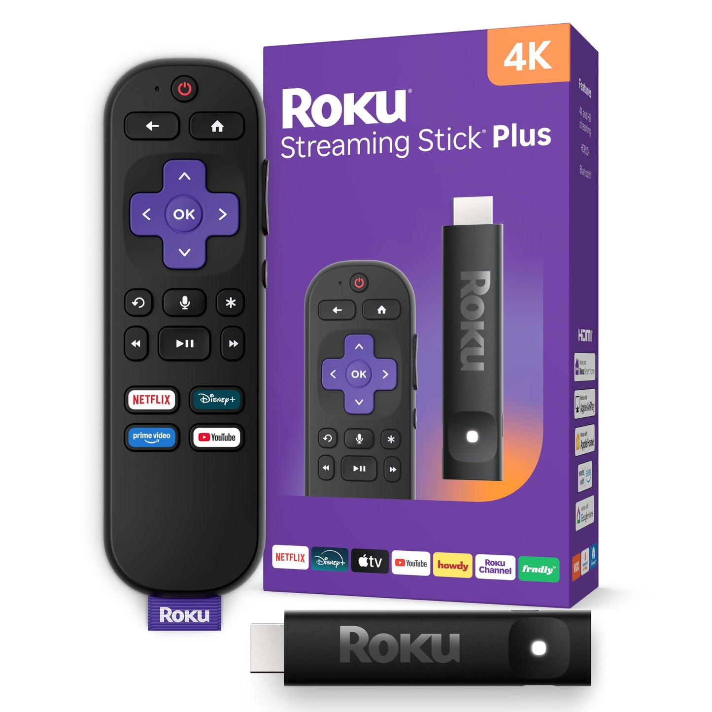 Roku Streaming Stick 4K with Voice Remote - HDR10+ & Dolby Vision