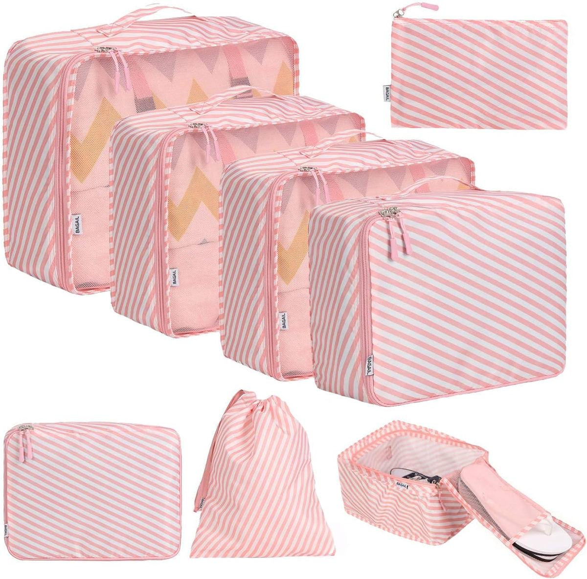 BAGAIL 8 Set Packing Cubes Luggage Packing Organizers for Travel Accessories-Aqua Color