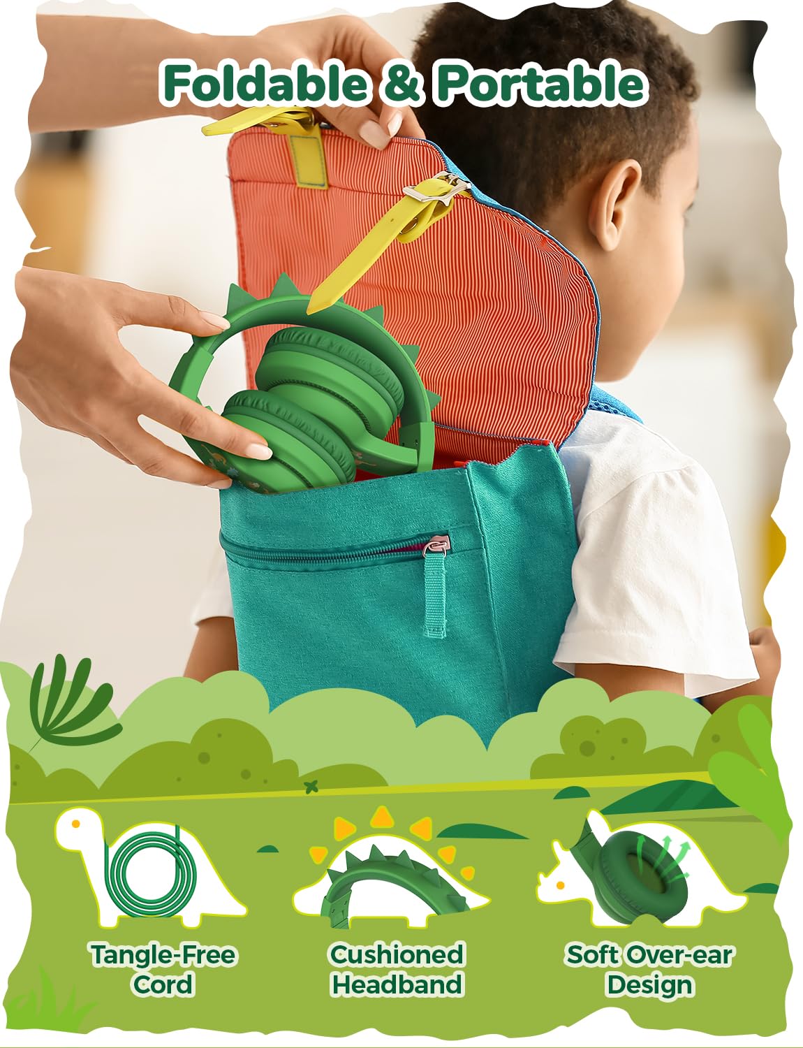 iClever HS19S Kids Headphones for School, Over-Ear for Toddler Boys Girls