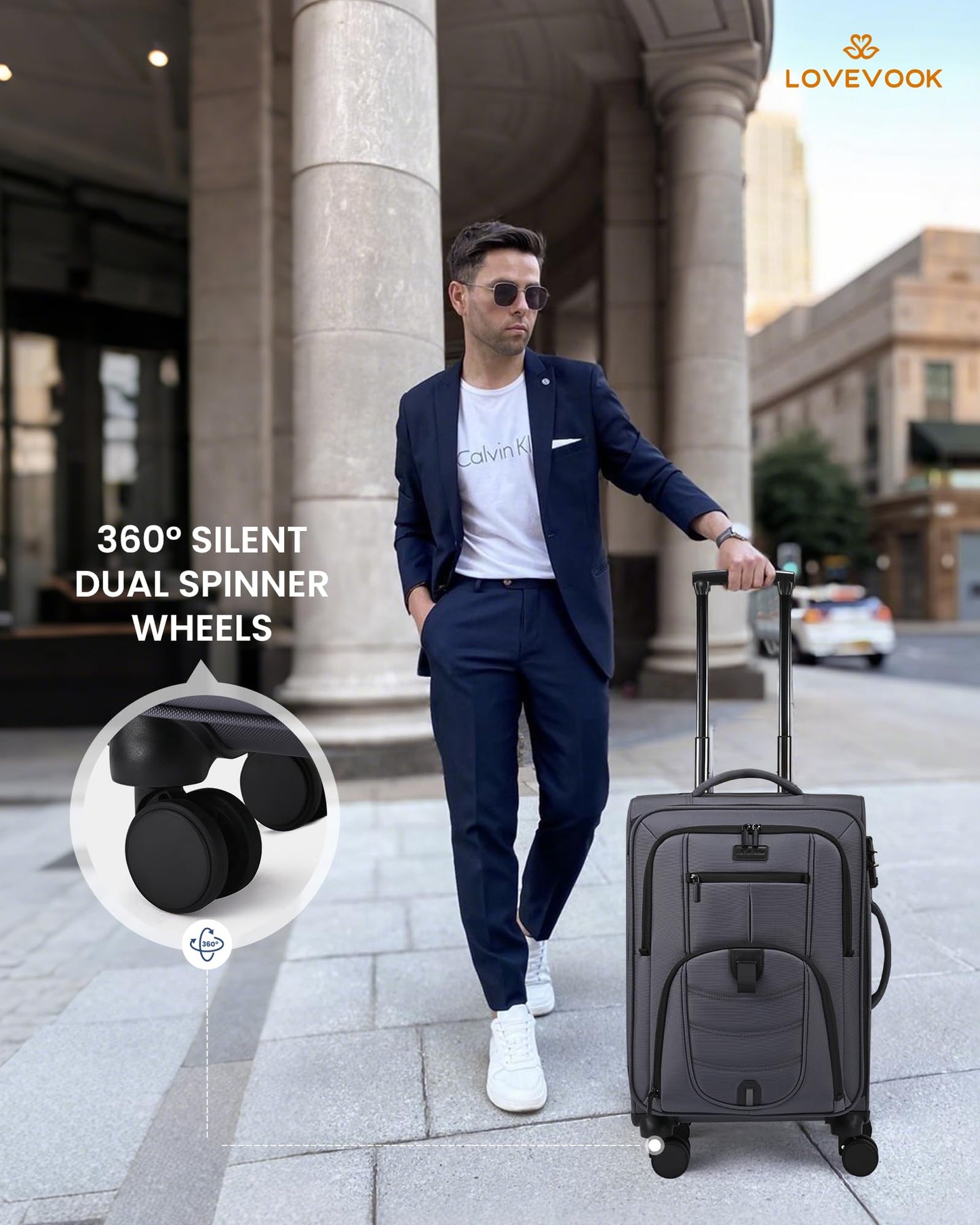 Carry On Luggage 22x14x9 Airline Approved with TSA Lock for Business Trip