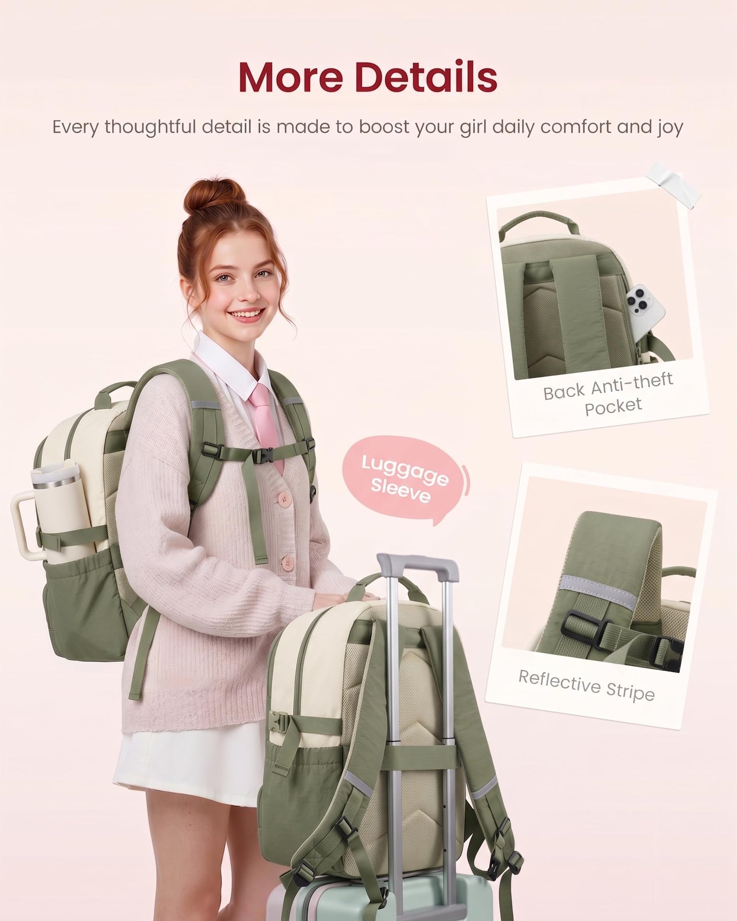 LOVEVOOK Backpack for Kids Teen Girls, Cute Back to School Backpack Bookbag