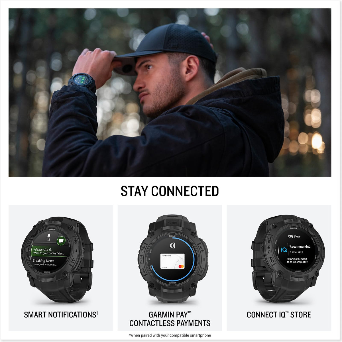 Garmin Instinct® 3 Tactical, Solar, 50mm, Black