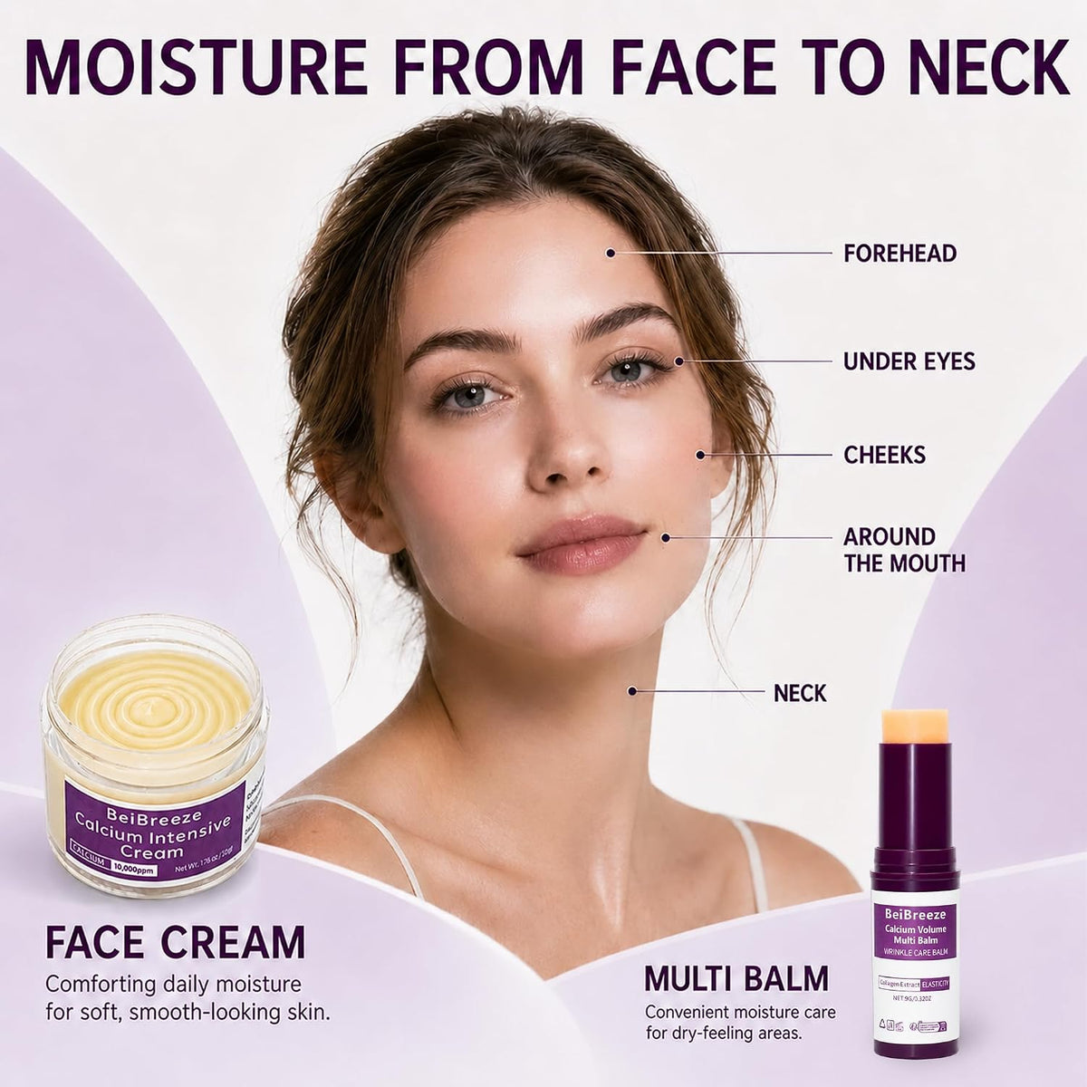 6-Piece Daily Skincare Set, Facial Care Kit with 2 Serums, Face Cream, Eye Cream, Under Eye Patches & Multi Balm Stick, Hydrating Moisturizing Routine