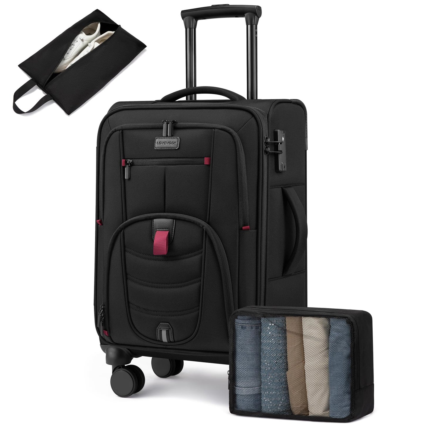 Carry On Luggage 22x14x9 Airline Approved with TSA Lock for Business Trip