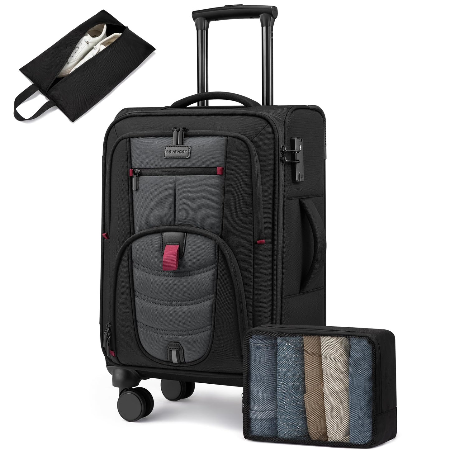 Carry On Luggage 22x14x9 Airline Approved with TSA Lock for Business Trip
