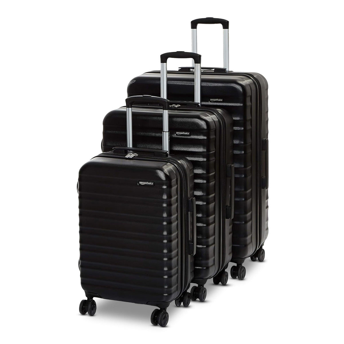 Amazon Basics 30" Hardside Large Checked Luggage, Hardshell Suitcase With Four Multi-directional Wheels, Expandable For Up to 15% More Space, Scratch-Resistant Shell, Black