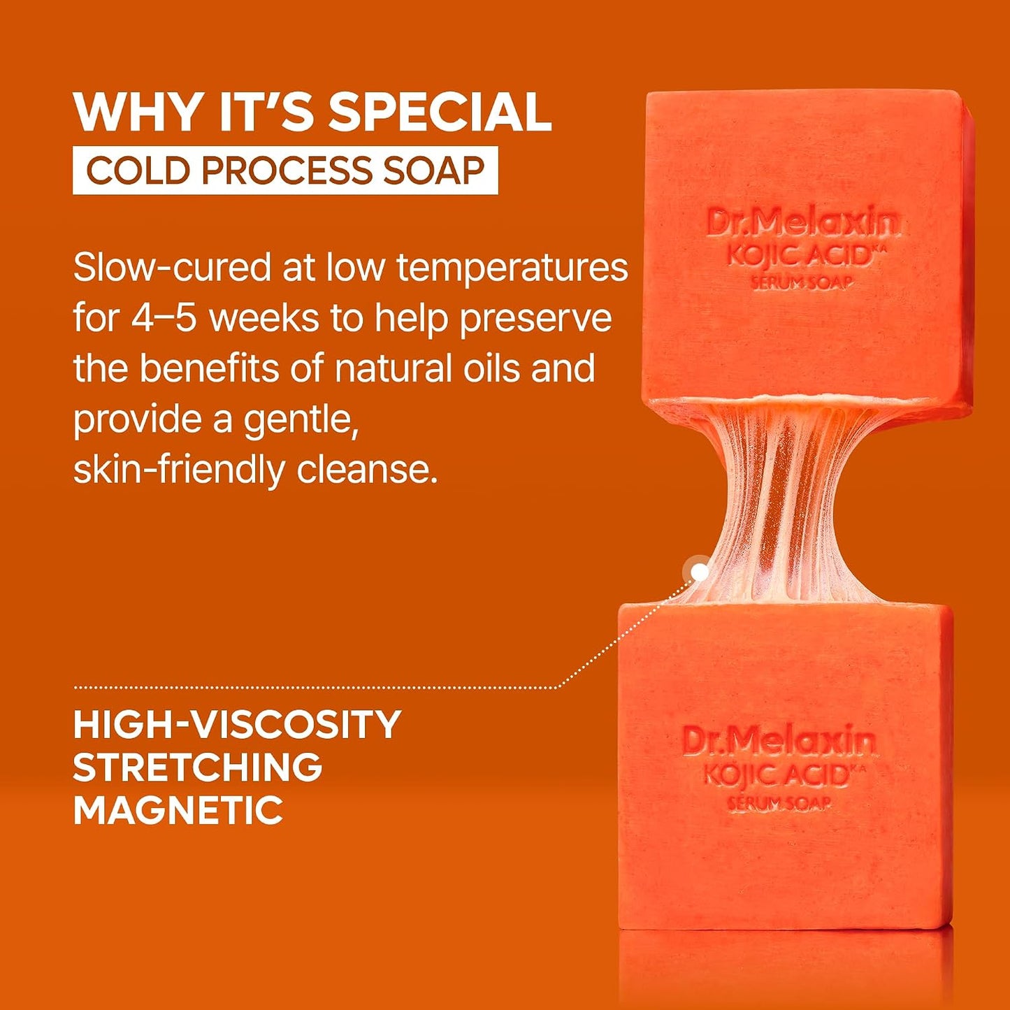 Dr.Melaxin Kojic Acid Turmeric Serum Soap with Niacinamide, Tone Care Cleansing Bar for Uneven Skin Tone & Dark Spots, 3 Botanical Oils for Deep Cleansing, Facial & Body Soap