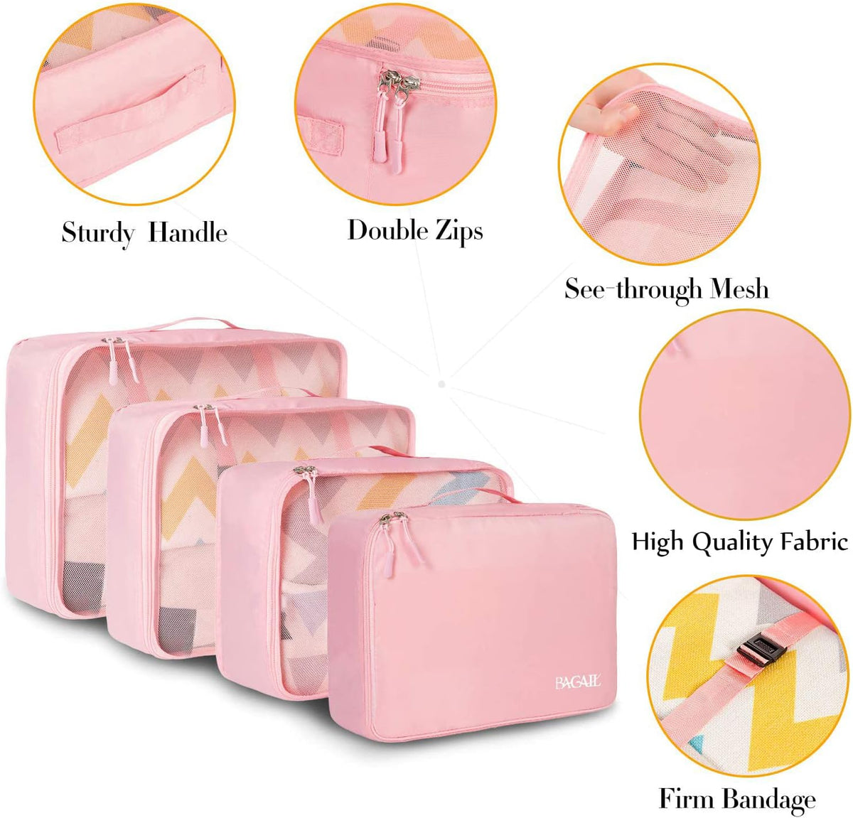 BAGAIL 8 Set Packing Cubes Luggage Packing Organizers for Travel Accessories-Aqua Color