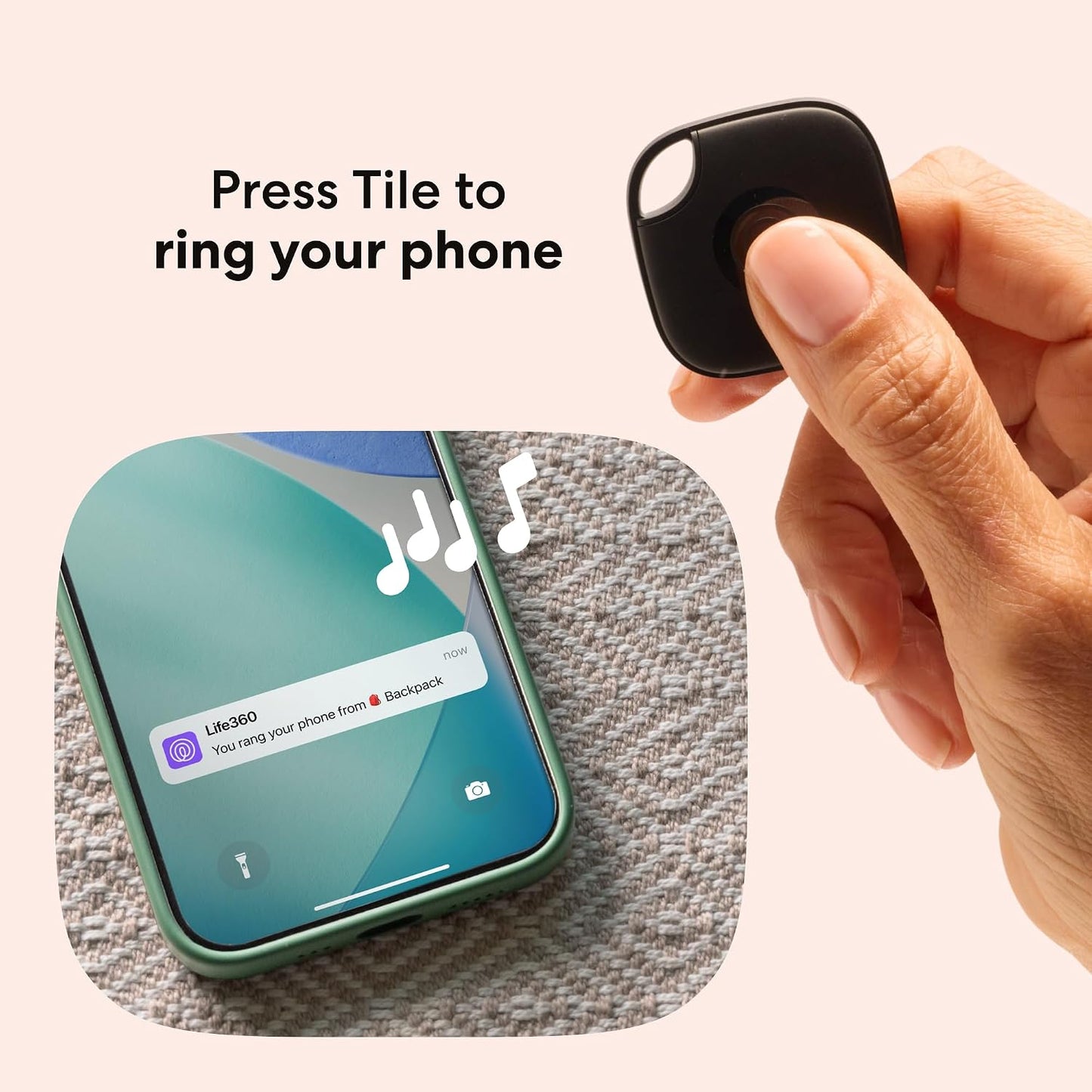 Life360 Tile - Bluetooth Tracker, Keys Finder and Item Locator for Keys, Bags and More. Phone Finder. Both iOS and Android Compatible. 1-Pack (Black)