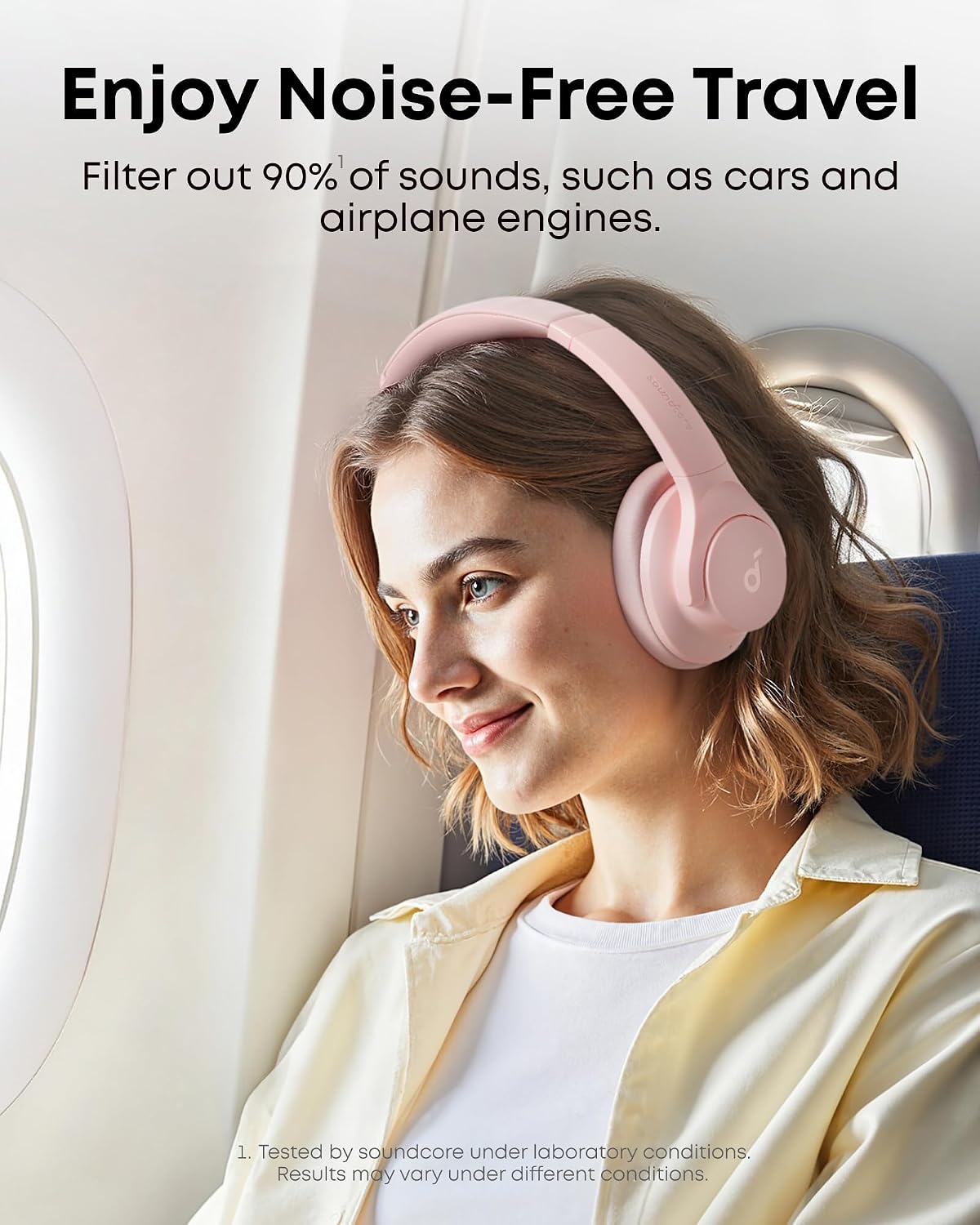Soundcore by Anker Q20i Hybrid Active Noise Cancelling Headphones, Pink
