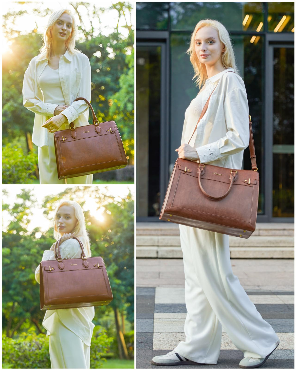 LOVEVOOK Laptop Bag for Women 15.6 Inch Work Tote, Business Computer Briefcase, Waterproof PU Leather Tote Bag for Teacher, Office Shoulder Tote Purse