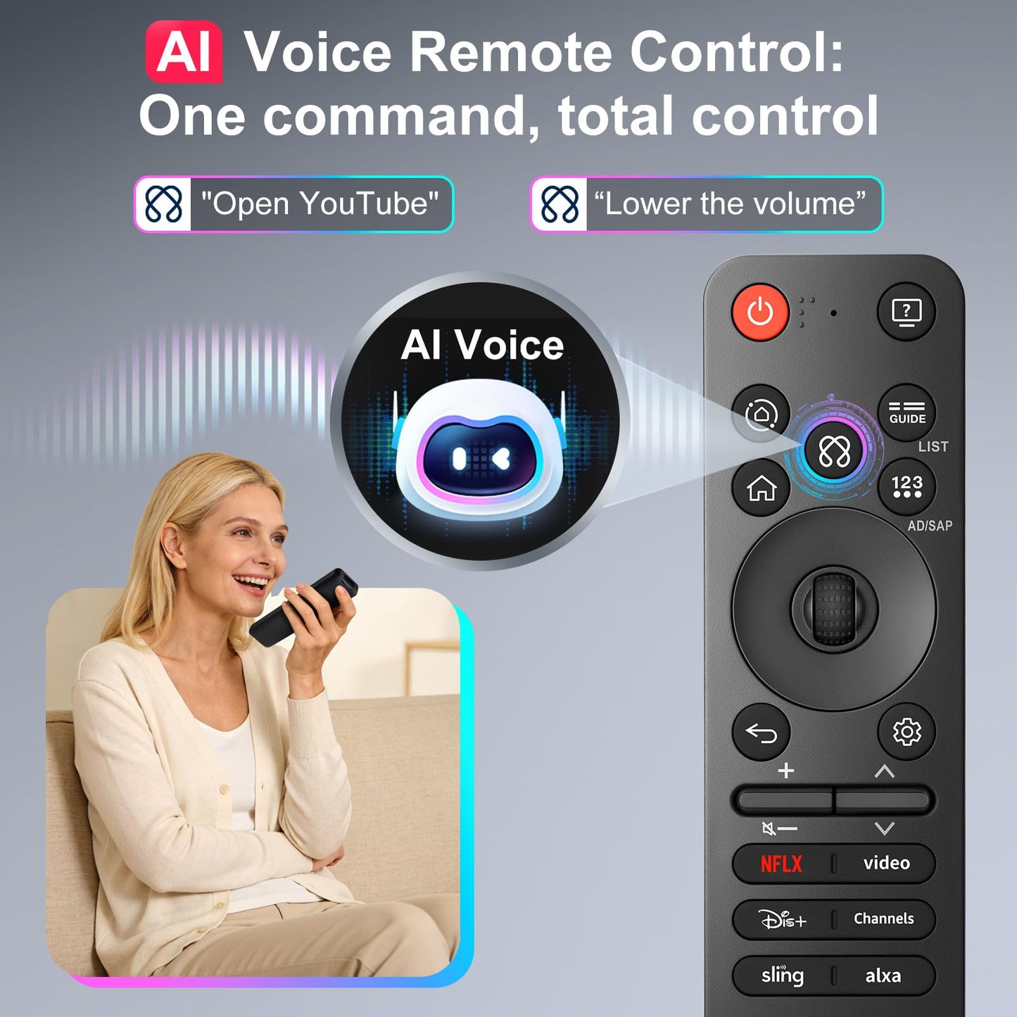 Universal-TV-Remote-Control for Samsung LG Vizio Roku TCL Hisense Sony TVs