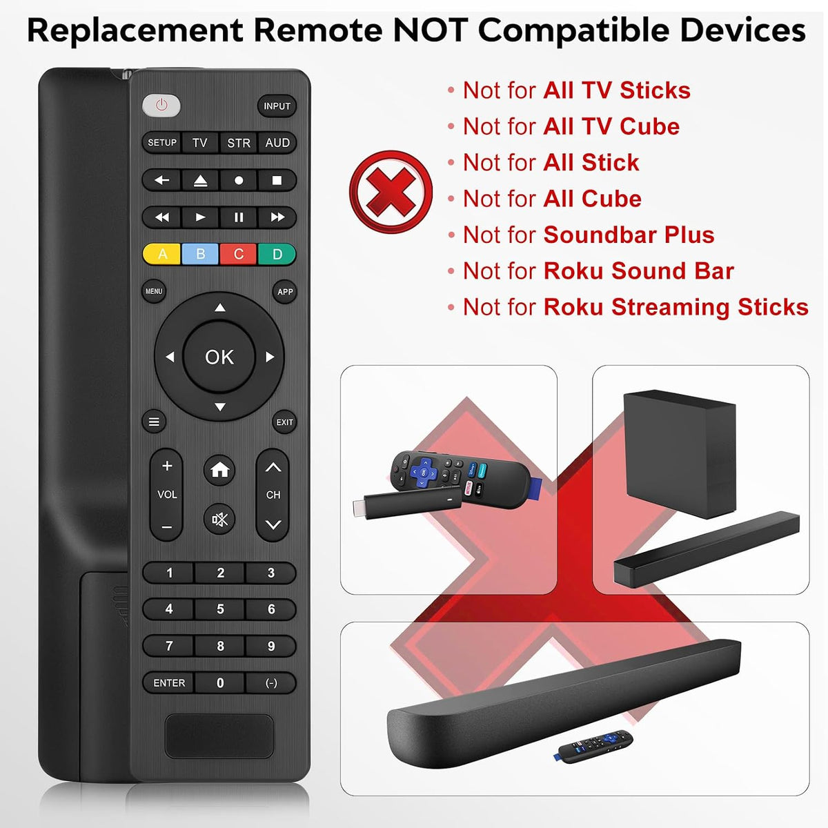 Universal-TV-Remote-Control for Samsung LG Vizio Roku TCL Hisense Sony TVs