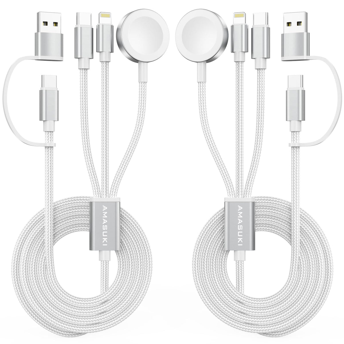 Travel Essentials,3 in 2 USB C Cable for Apple Watch Charger,iPhone Charger,Multi Charging Cable,Cruise Vacation Camping Essentials,Portable for iWatch Series 11-2/Ultra/SE & iPhone 17-12,Car,Pink