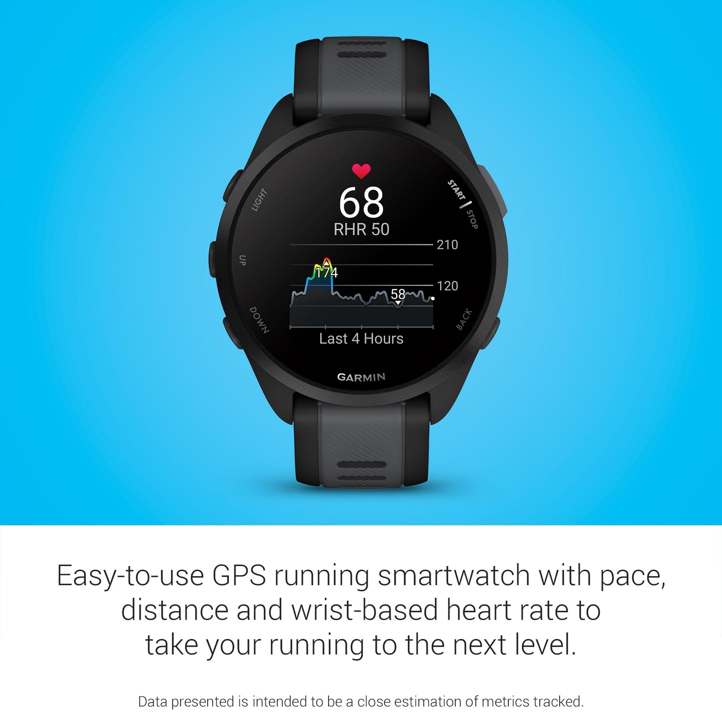 Garmin Forerunner® 165, Running Smartwatch, 43mm, Whitestone