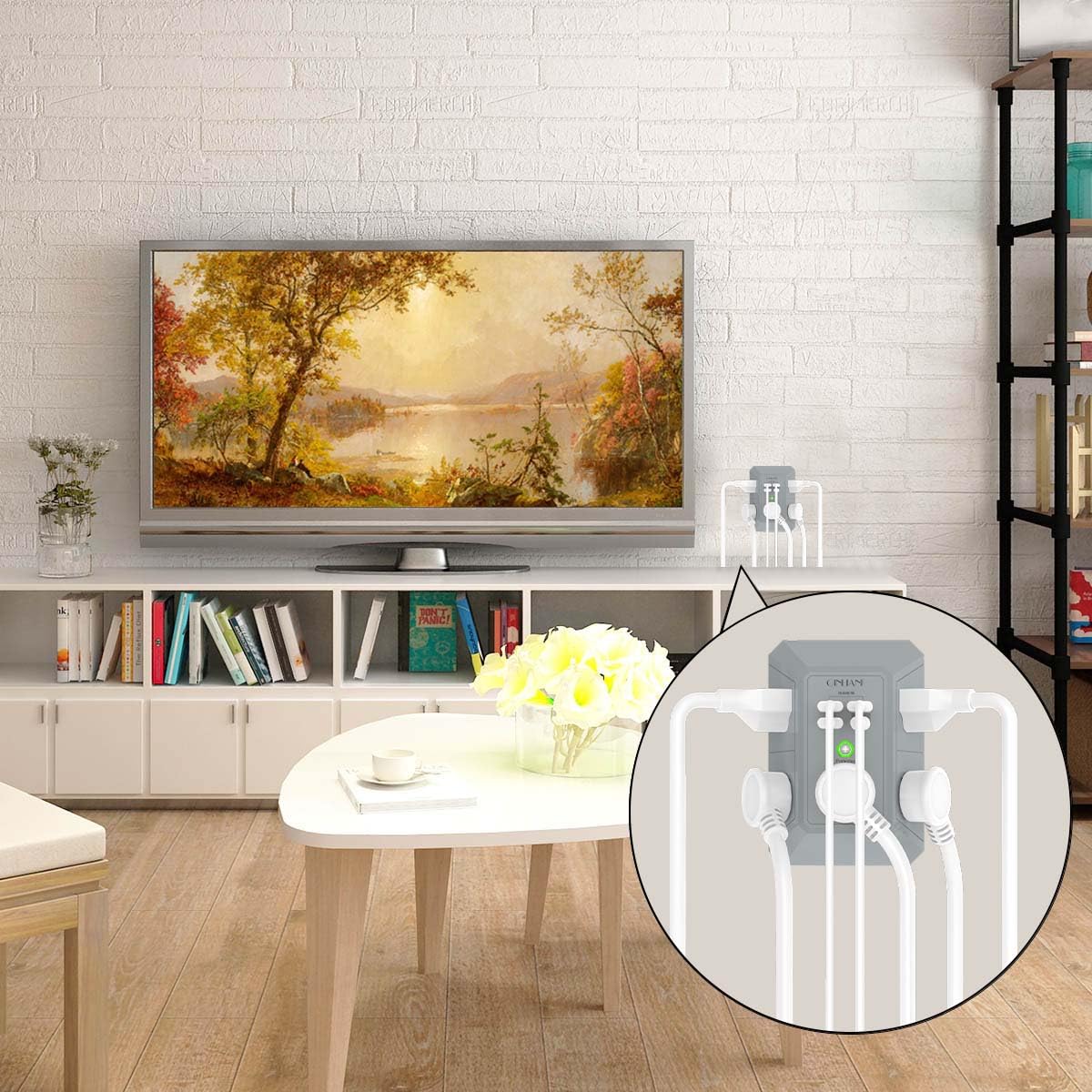 Wall Charger, Surge Protector, QINLIANF 5 Outlet Extender with 4 USB Ports