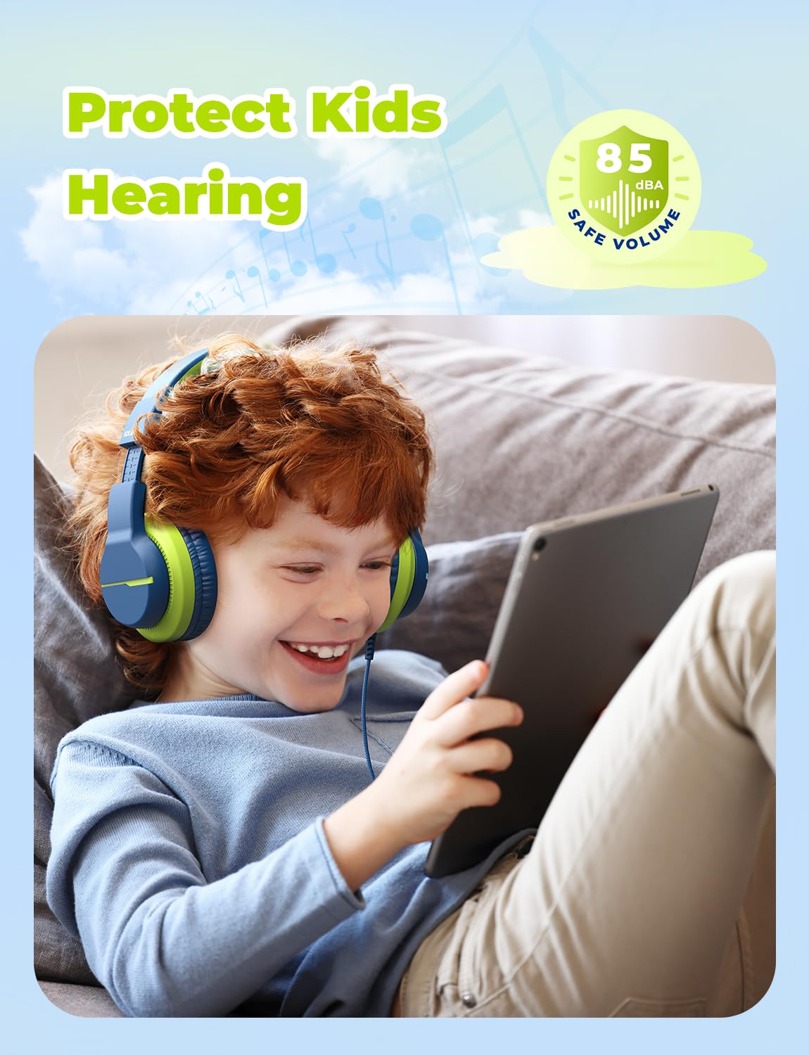 iClever HS19S Kids Headphones for School, Over-Ear for Toddler Boys Girls