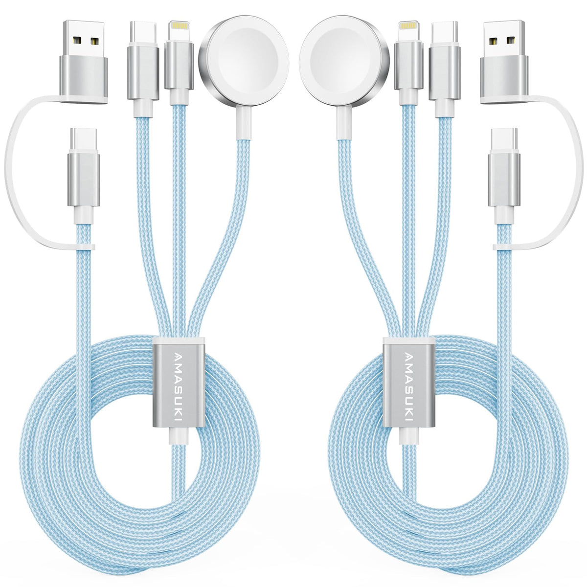 Travel Essentials,3 in 2 USB C Cable for Apple Watch Charger,iPhone Charger,Multi Charging Cable,Cruise Vacation Camping Essentials,Portable for iWatch Series 11-2/Ultra/SE & iPhone 17-12,Car,Pink