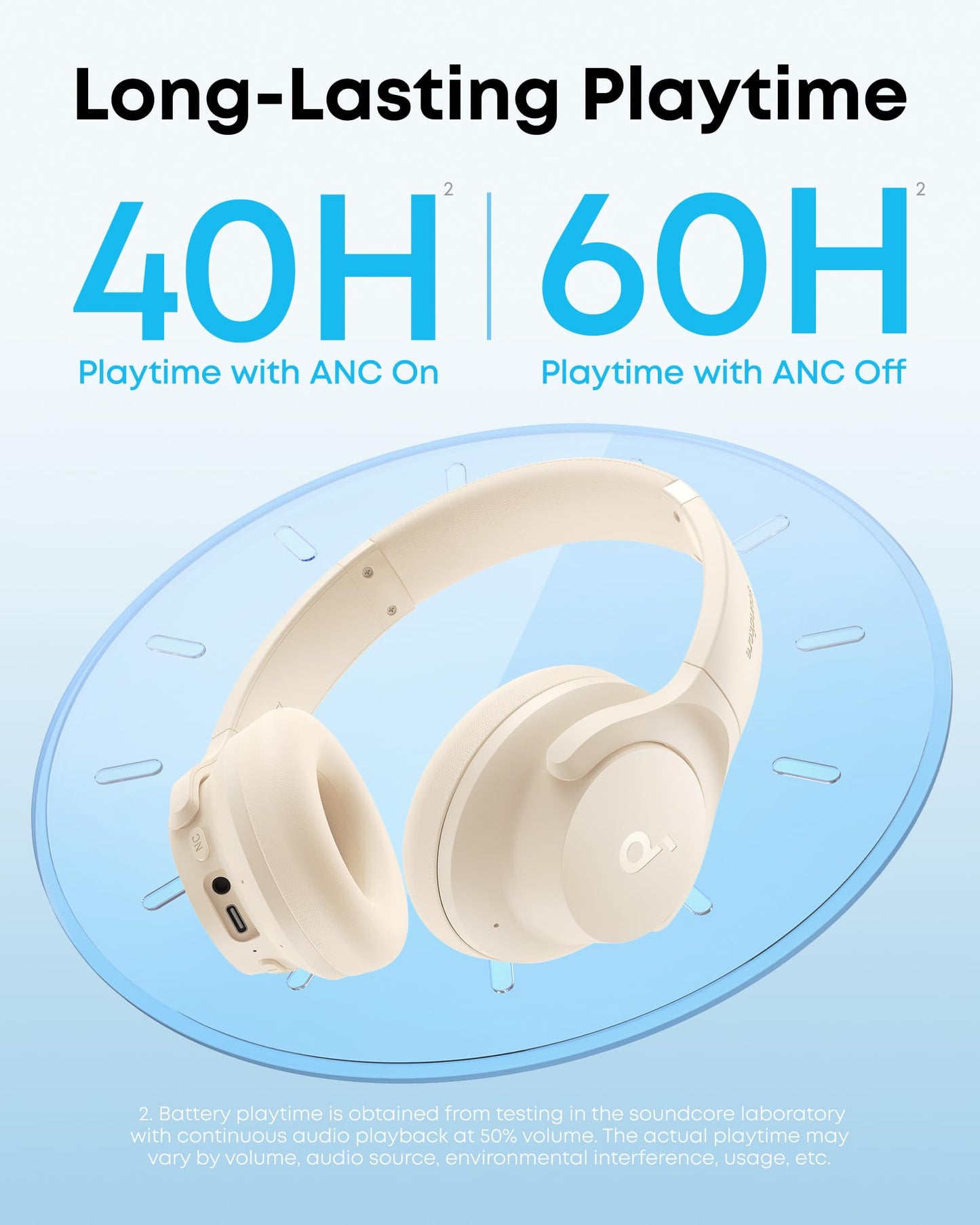 Soundcore by Anker Q20i Hybrid Active Noise Cancelling Headphones, Pink