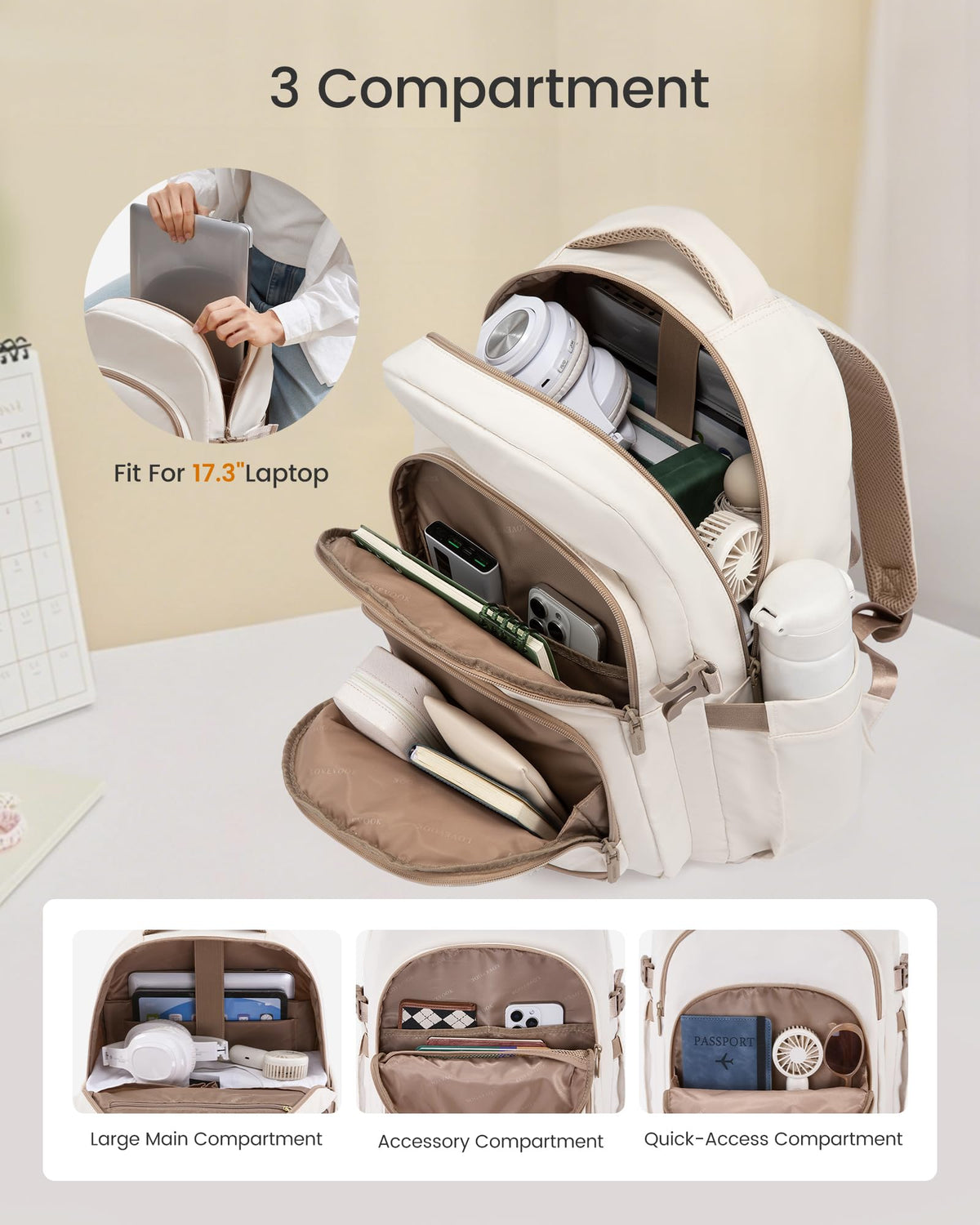 LOVEVOOK Laptop Backpack for Women, 15.6-Inch Work Backpack, Back to School Bookbag for College Student Teen Girls, Casual Personal Item Travel Bag Business Computer Daypack for Teacher Nurse, Gift