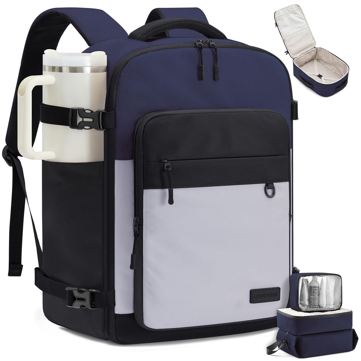 LOVEVOOK 40L Travel Backpack for Women Men, Carry on Backpack for Travel