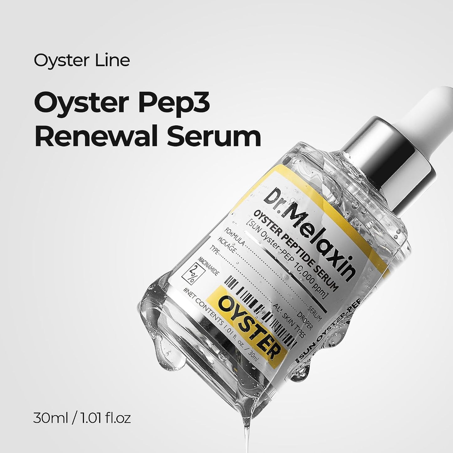 Dr.Melaxin Oyster Pep3 Renewal Ampoule for Plumping, Anti Aging, Hydrating Face | Visibly Smooth and Glowy Skin, Korean Skincare, 1.01 fl oz(30ml)