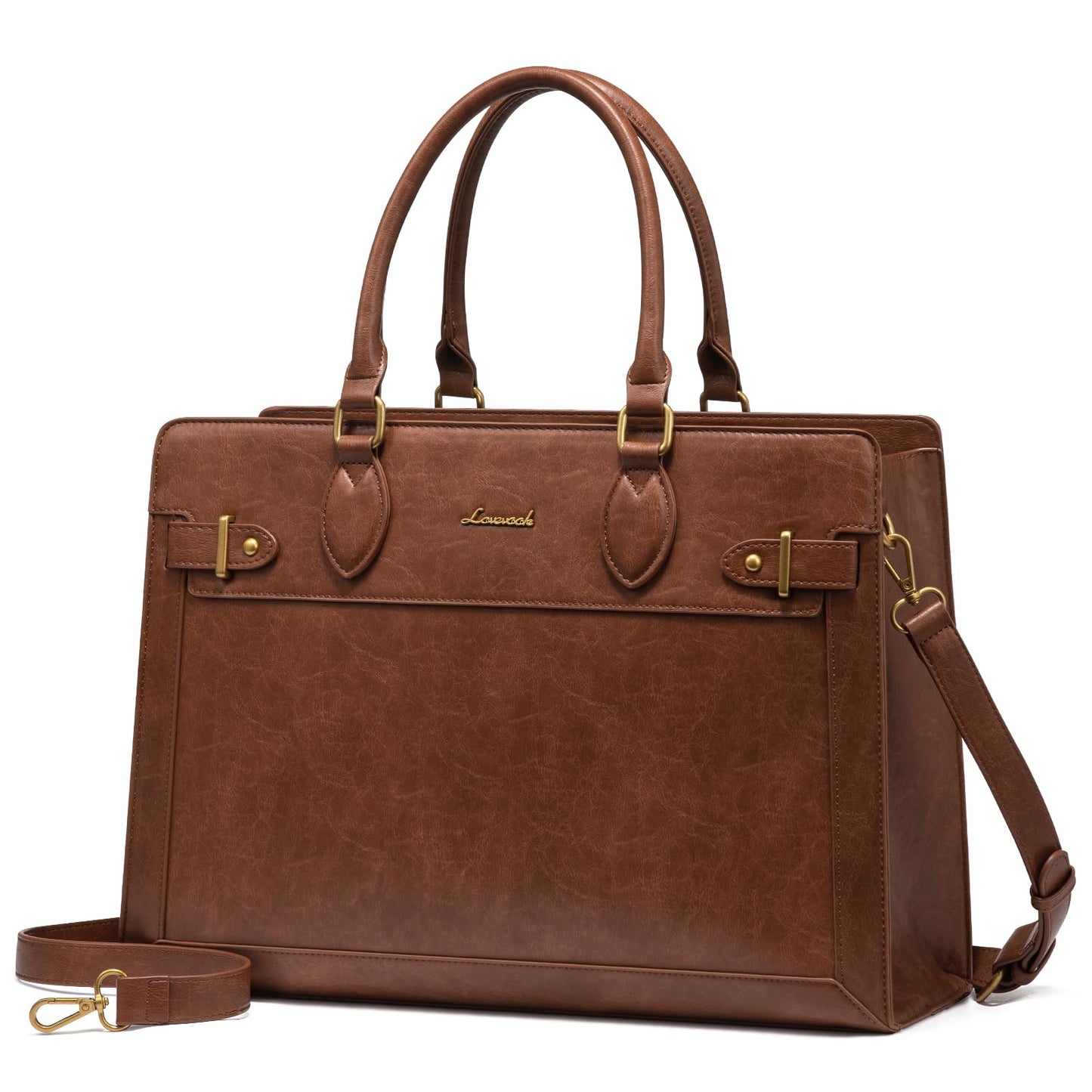 LOVEVOOK Laptop Bag for Women 15.6 Inch Work Tote, Business Computer Briefcase, Waterproof PU Leather Tote Bag for Teacher, Office Shoulder Tote Purse