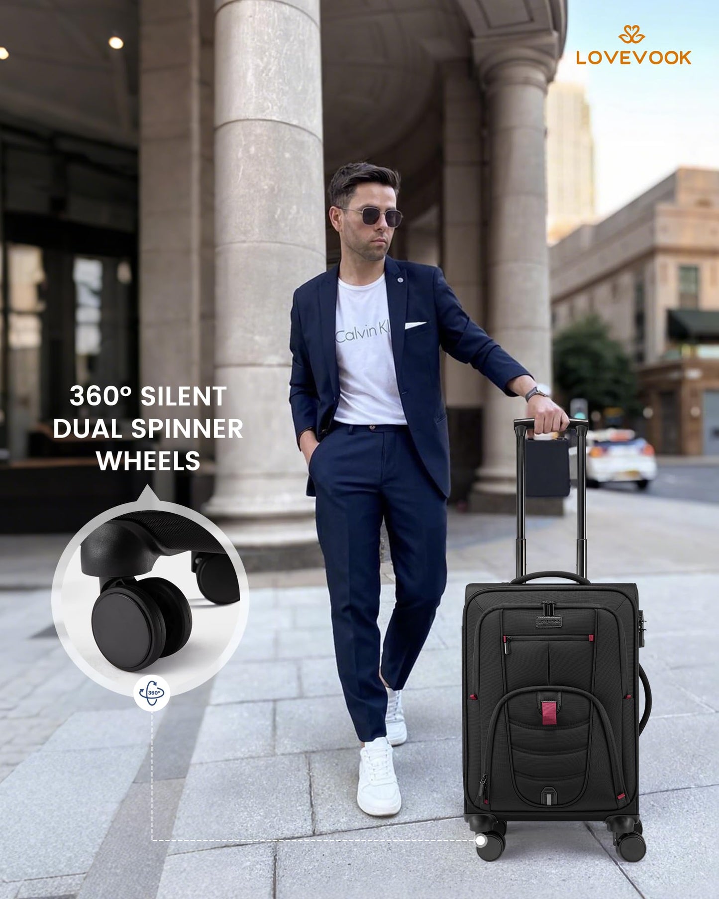 Carry On Luggage 22x14x9 Airline Approved with TSA Lock for Business Trip