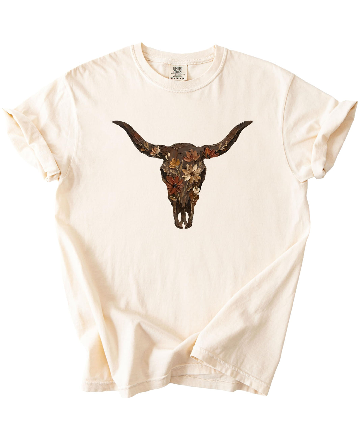 Western Longhorn Skull Graphic T-Shirt for Women - Casual Everyday Western Style Shirt