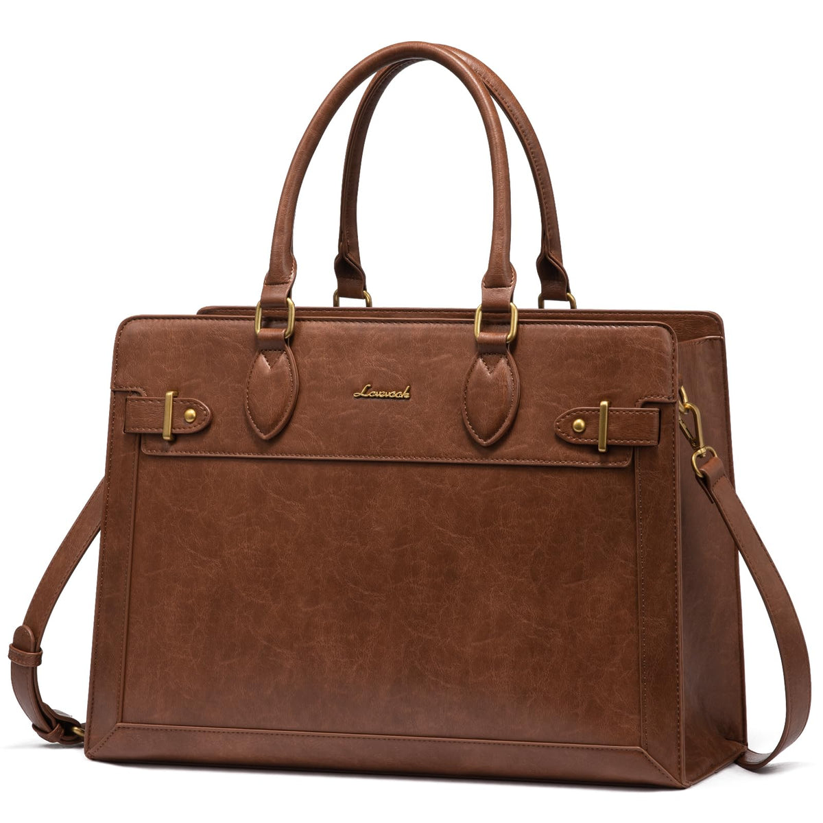 LOVEVOOK Laptop Bag for Women 15.6 Inch Work Tote, Business Computer Briefcase, Waterproof PU Leather Tote Bag for Teacher, Office Shoulder Tote Purse