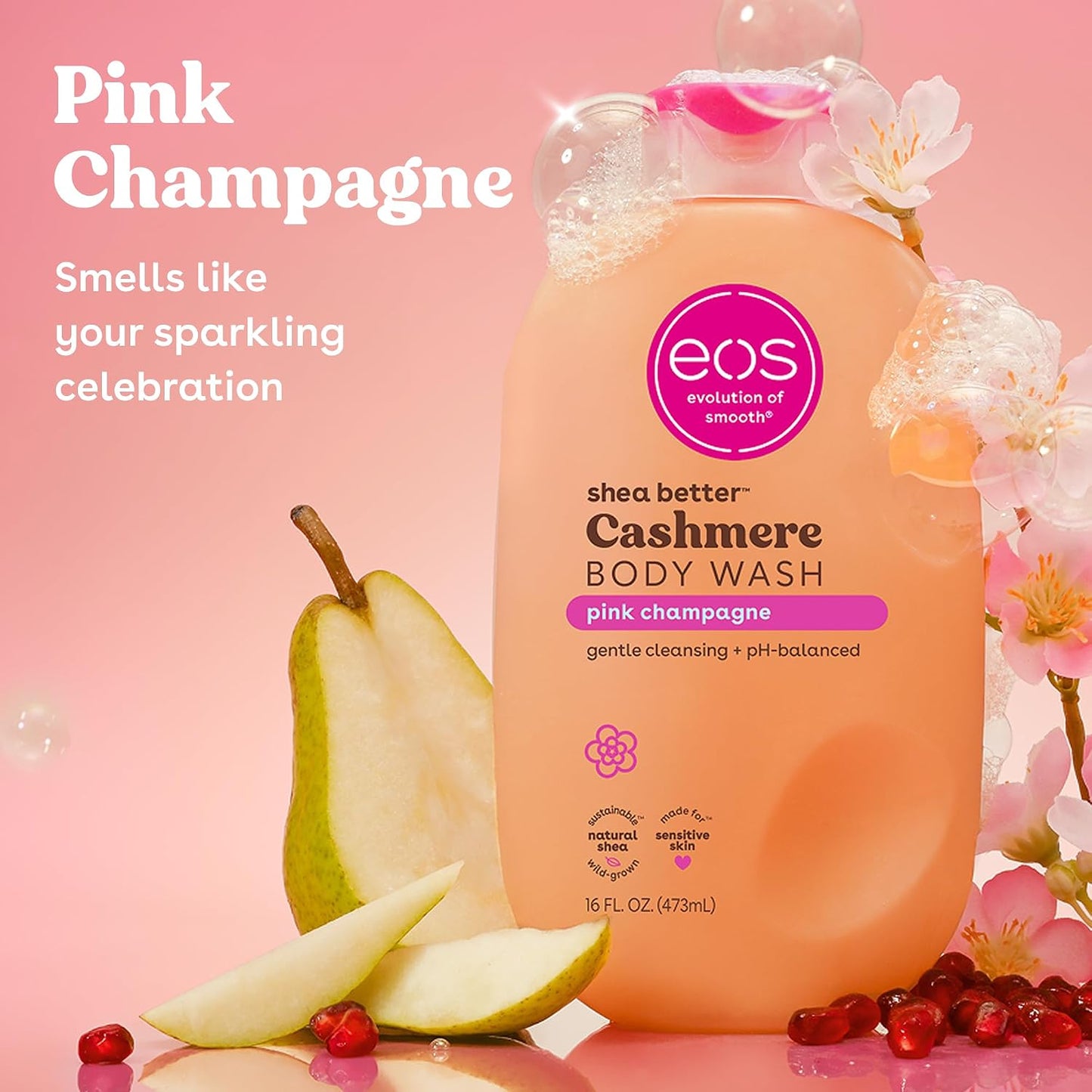 eos Cashmere Body Wash- Vanilla Cashmere, Creamy Gel with Shea Butter, 16 fl oz