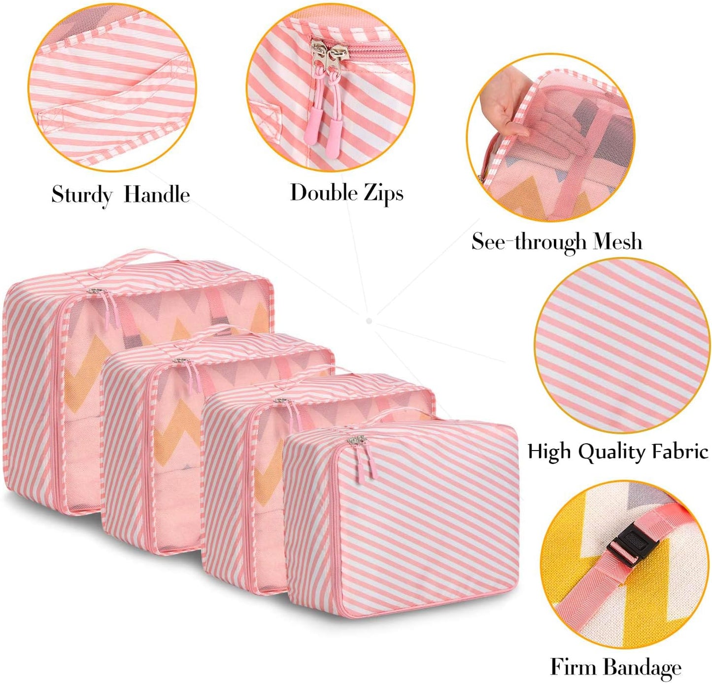 BAGAIL 8 Set Packing Cubes Luggage Packing Organizers for Travel Accessories-Aqua Color