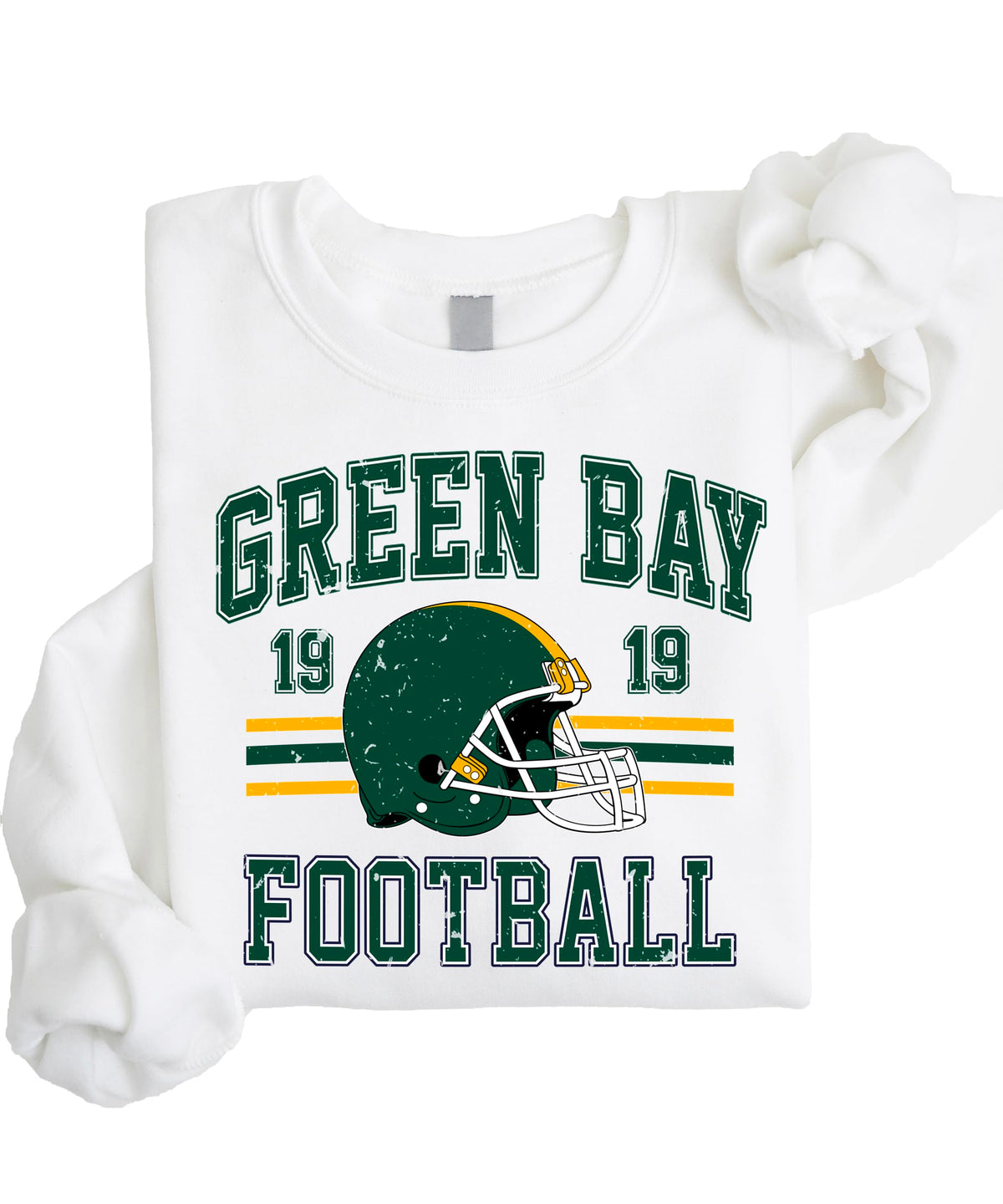 Olive Loves Apple Vintage Green Bay 1919 Football Sweatshirt for Men Women and Kids Distressed Game Day Pullover