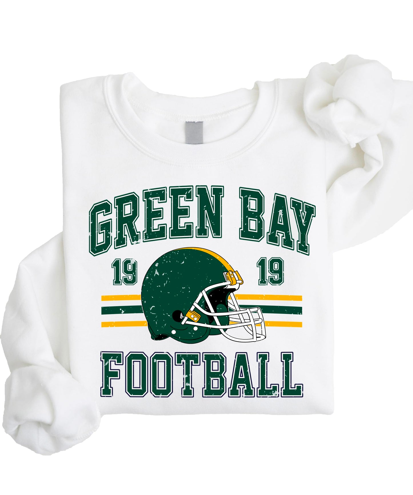 Olive Loves Apple Vintage Green Bay 1919 Football Sweatshirt for Men Women and Kids Distressed Game Day Pullover