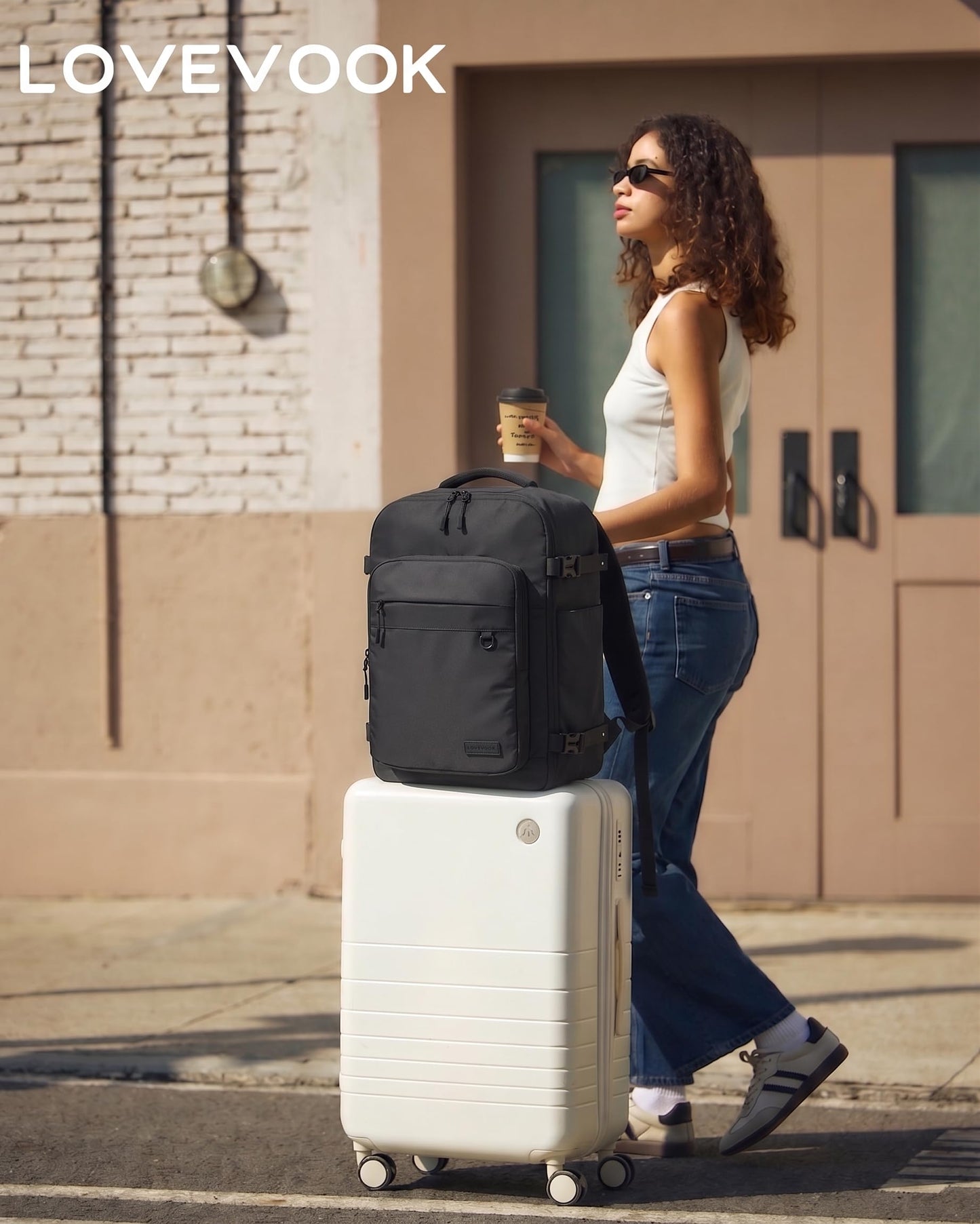LOVEVOOK 40L Travel Backpack for Women Men, Carry on Backpack for Travel