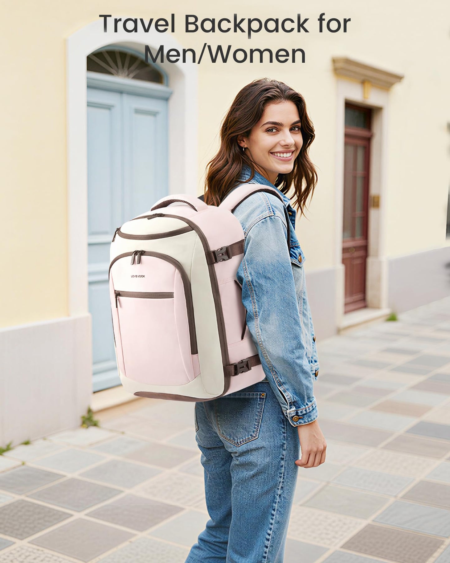 LOVEVOOK 40L Travel Backpack for Women & Men, Airline Approved Carry On Bag