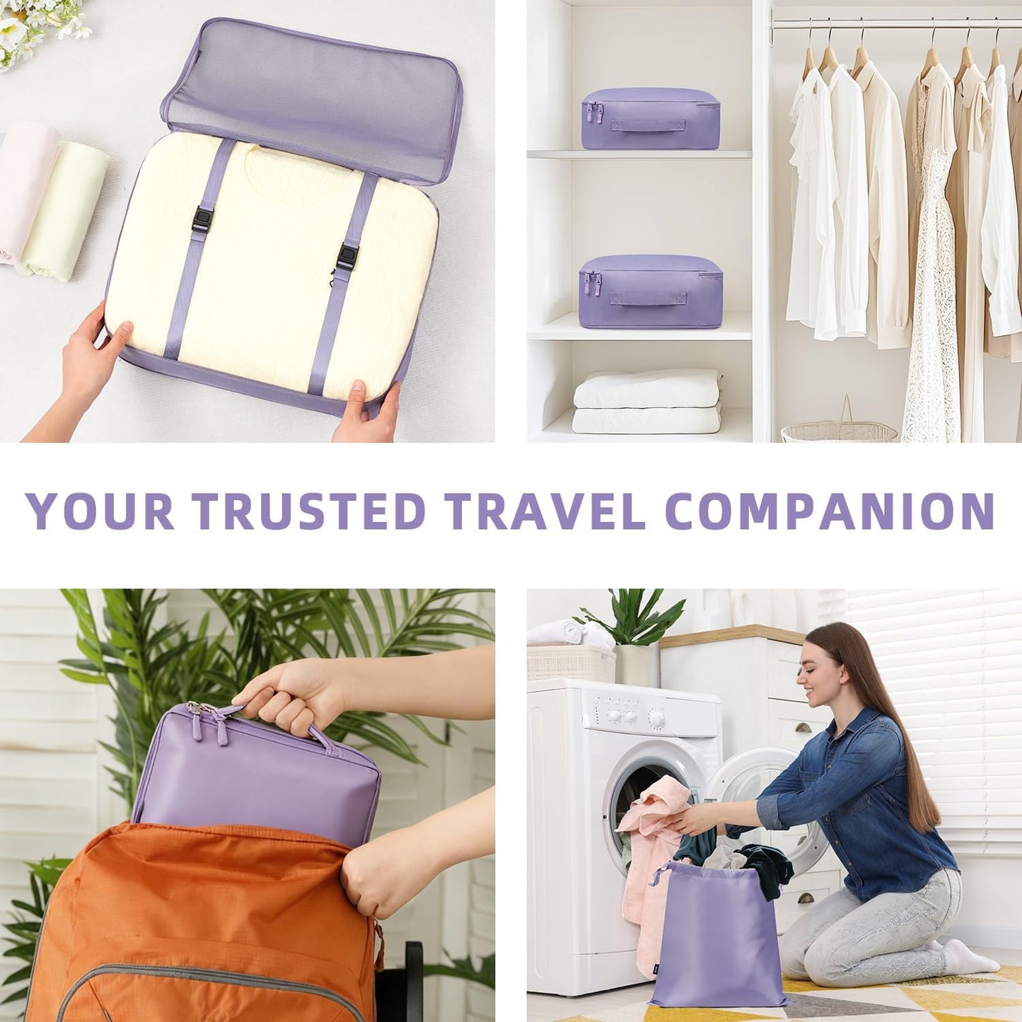 BAGAIL 8 Set Packing Cubes Luggage Packing Organizers for Travel Accessories-Aqua Color