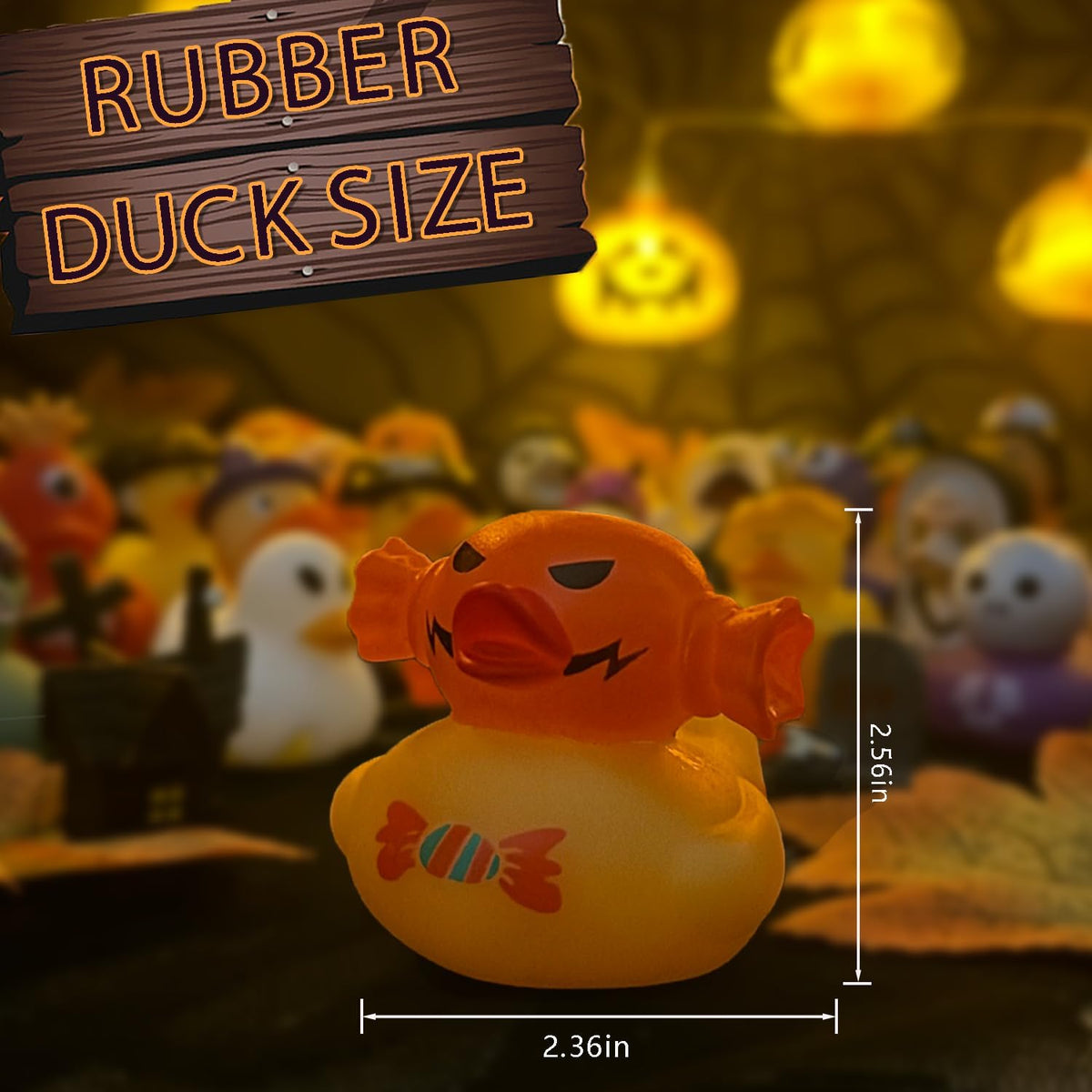 SQZUWIT 48 PCS Bulk Halloween Rubber Ducks Jeep Ducking Party Favors