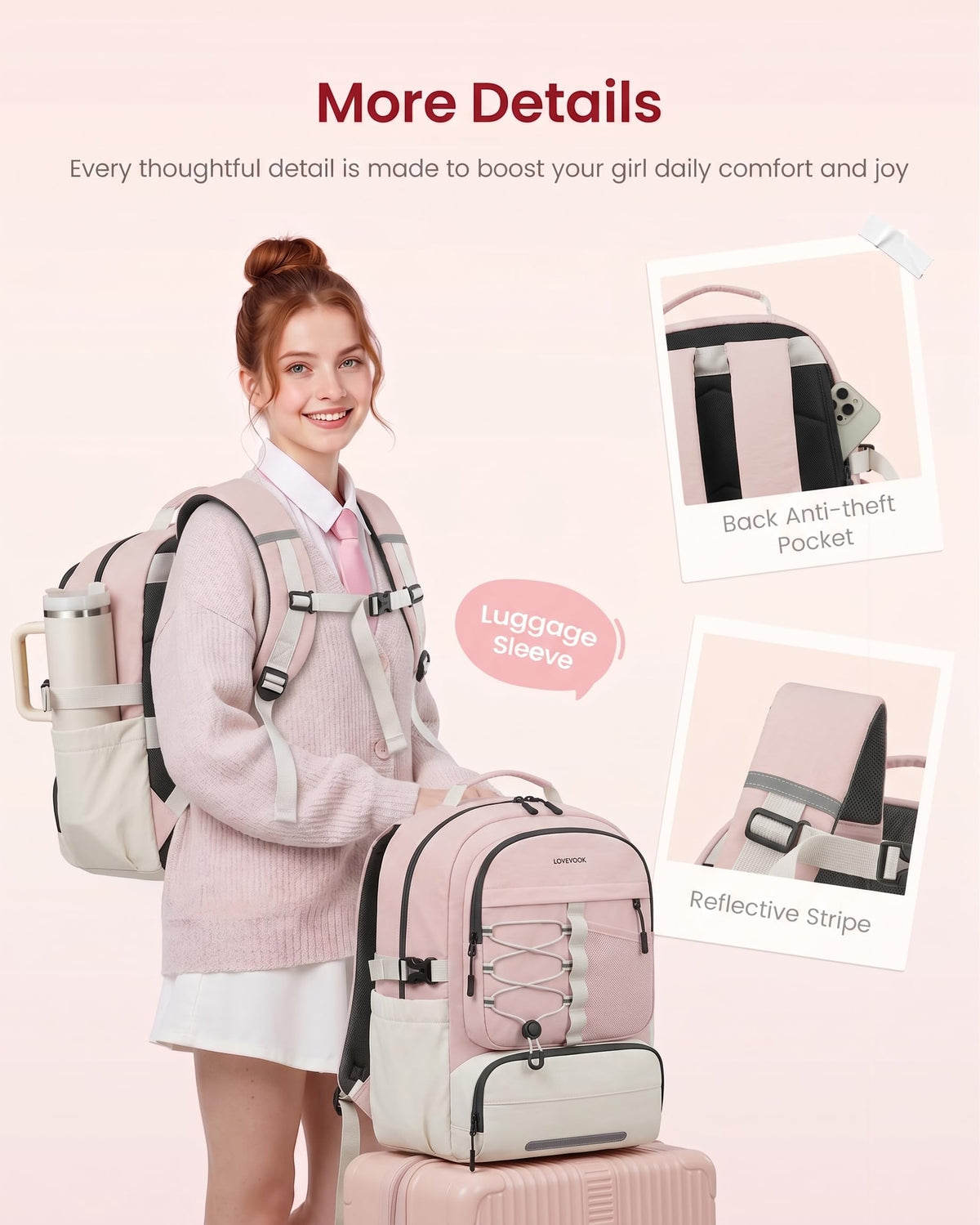 LOVEVOOK Backpack for Kids Teen Girls, Cute Back to School Backpack Bookbag
