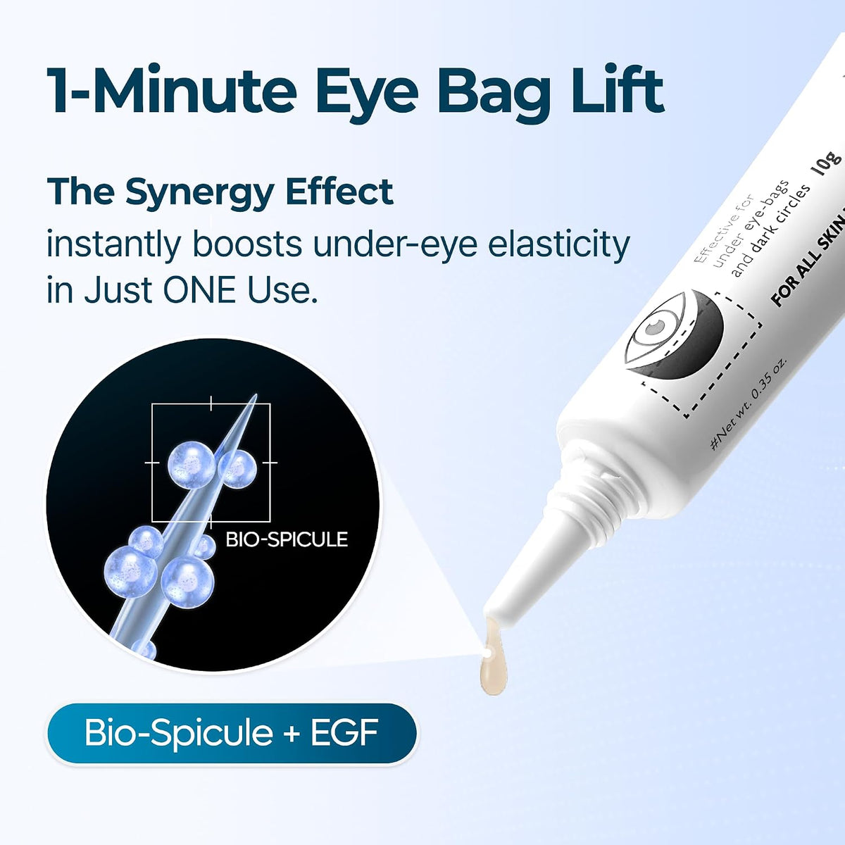 Dr.Melaxin Eyephalt Under Eye Cream for Dark Circles and Puffiness, Eye Cream for Bags Under Eyes with Bio-Spicule, EGF & Niacinamide, Depuffing Eye Bag Lifting Treatment, Korean Skin Care, 0.33 fl oz