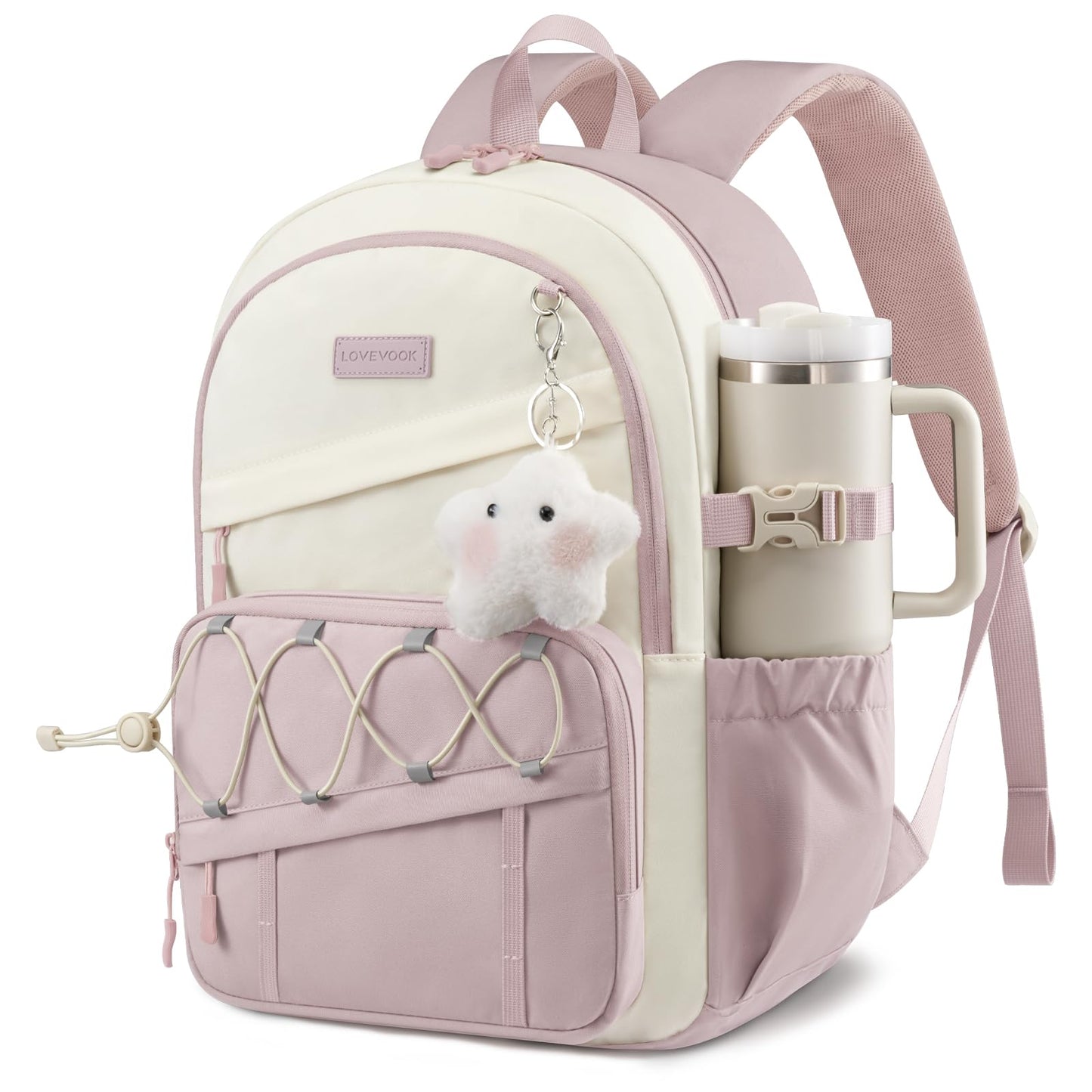LOVEVOOK School Backpack for Teen Girls,Lightweight 15.6"Student Laptop Bag