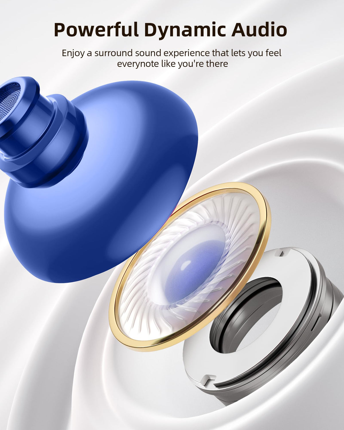 PocBuds Bluetooth Headphones Wireless Earbuds 80hrs Playtime Wireless Charging Case Digital Display Sports Ear Buds with Earhook Deep Bass IPX7 Waterproof Over-Ear Earphones for TV Phone Laptop Olive