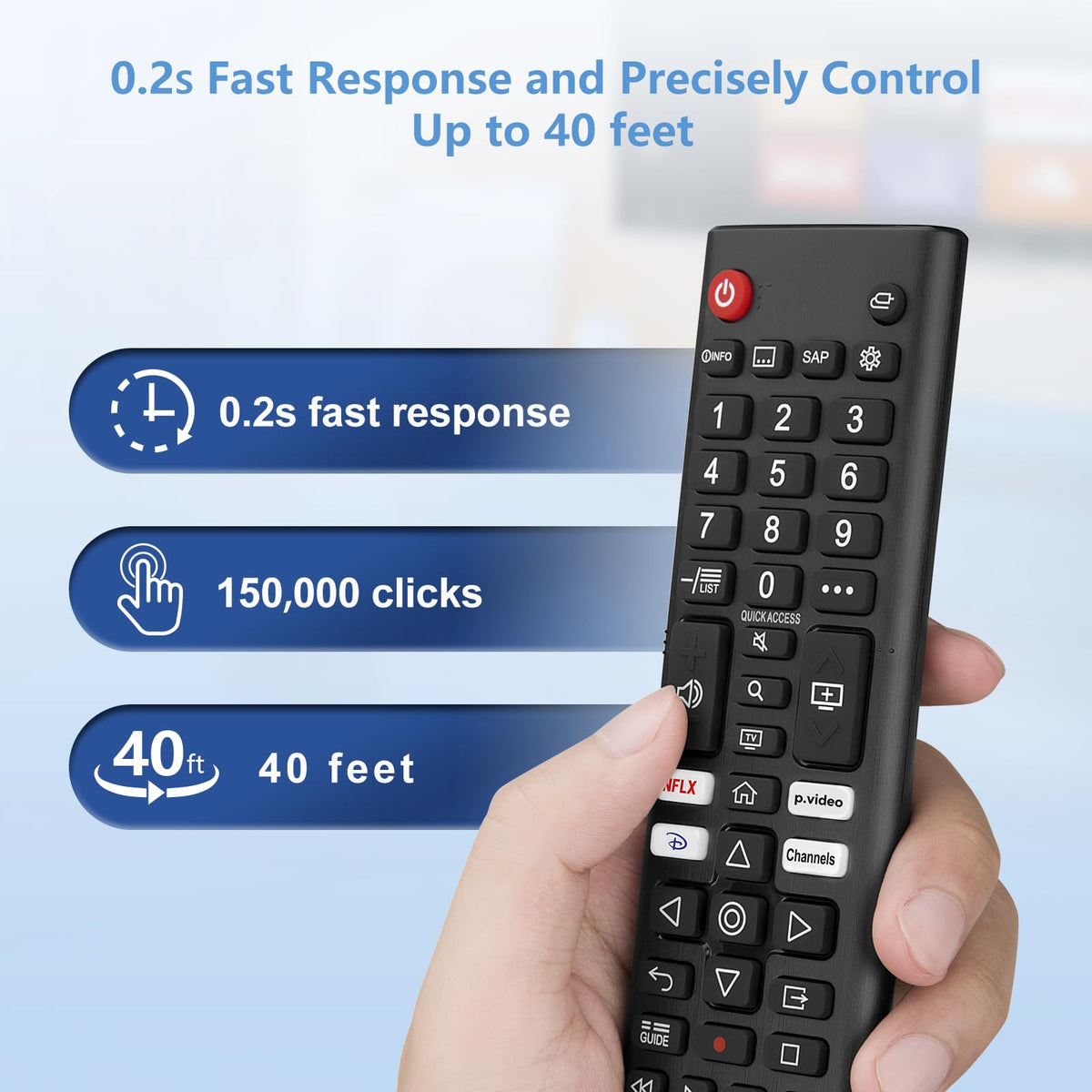 Universal-TV-Remote-Control for Samsung LG Vizio Roku TCL Hisense Sony TVs