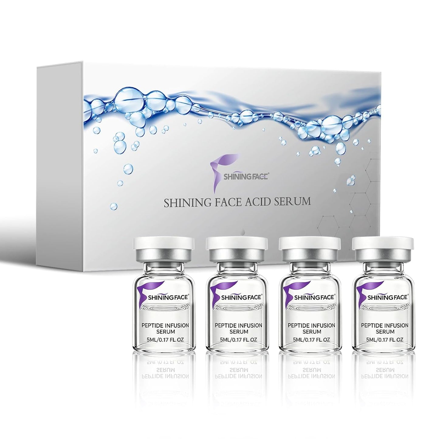 Collagen Peptide & Hyaluronic Acid Serum 0.68 fl oz,Only applicable to Shining Face Micro Infusion SkincareSystem,- 1 Month Supply